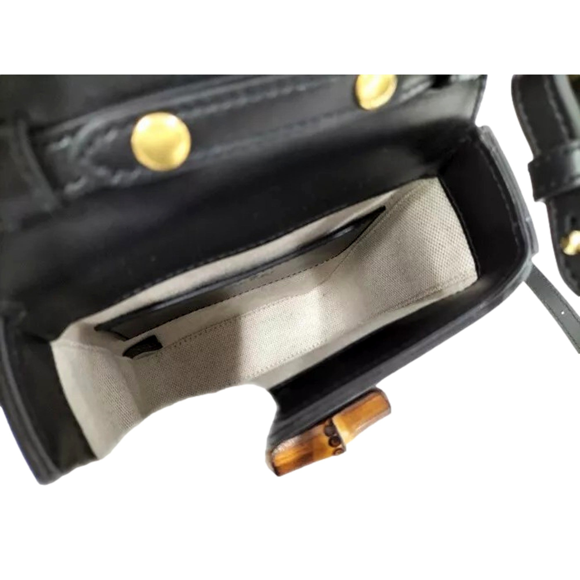 Gucci Bamboo Mini Handbag - Black Leather Elegance & Versatility