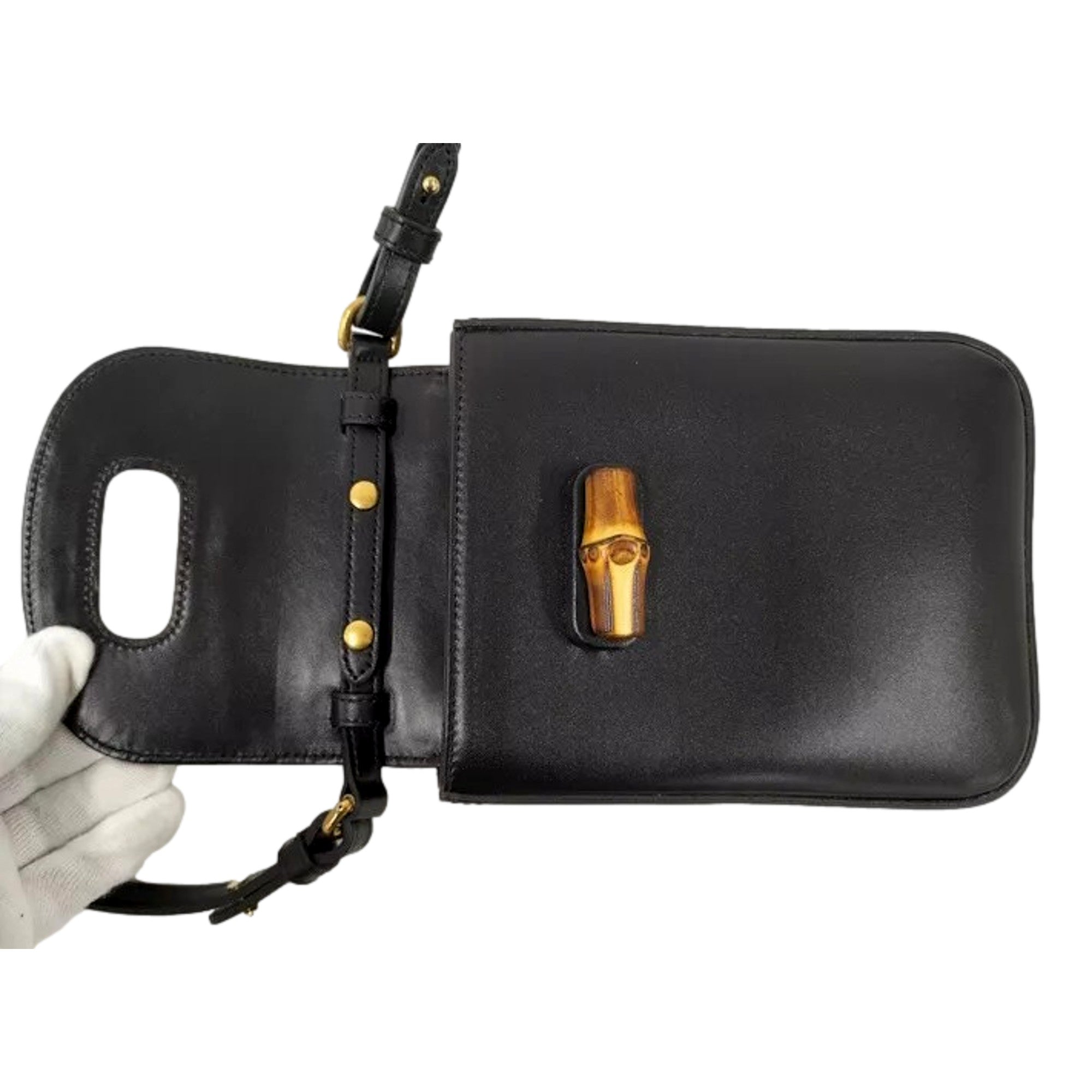 Gucci Bamboo Mini Handbag - Black Leather Elegance & Versatility