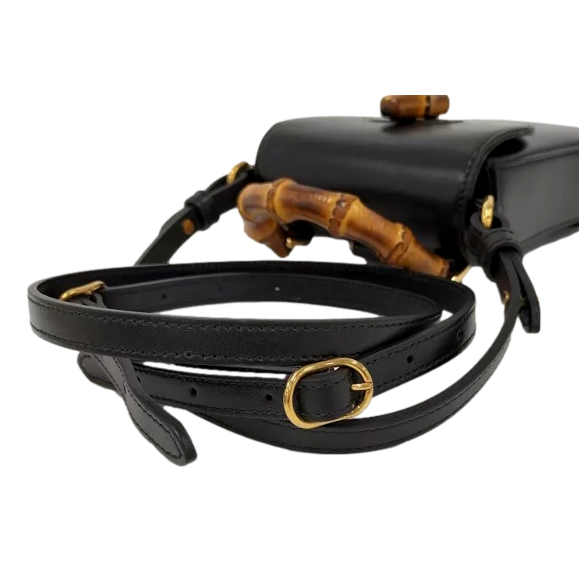 Gucci Bamboo Mini Handbag - Black Leather Elegance & Versatility