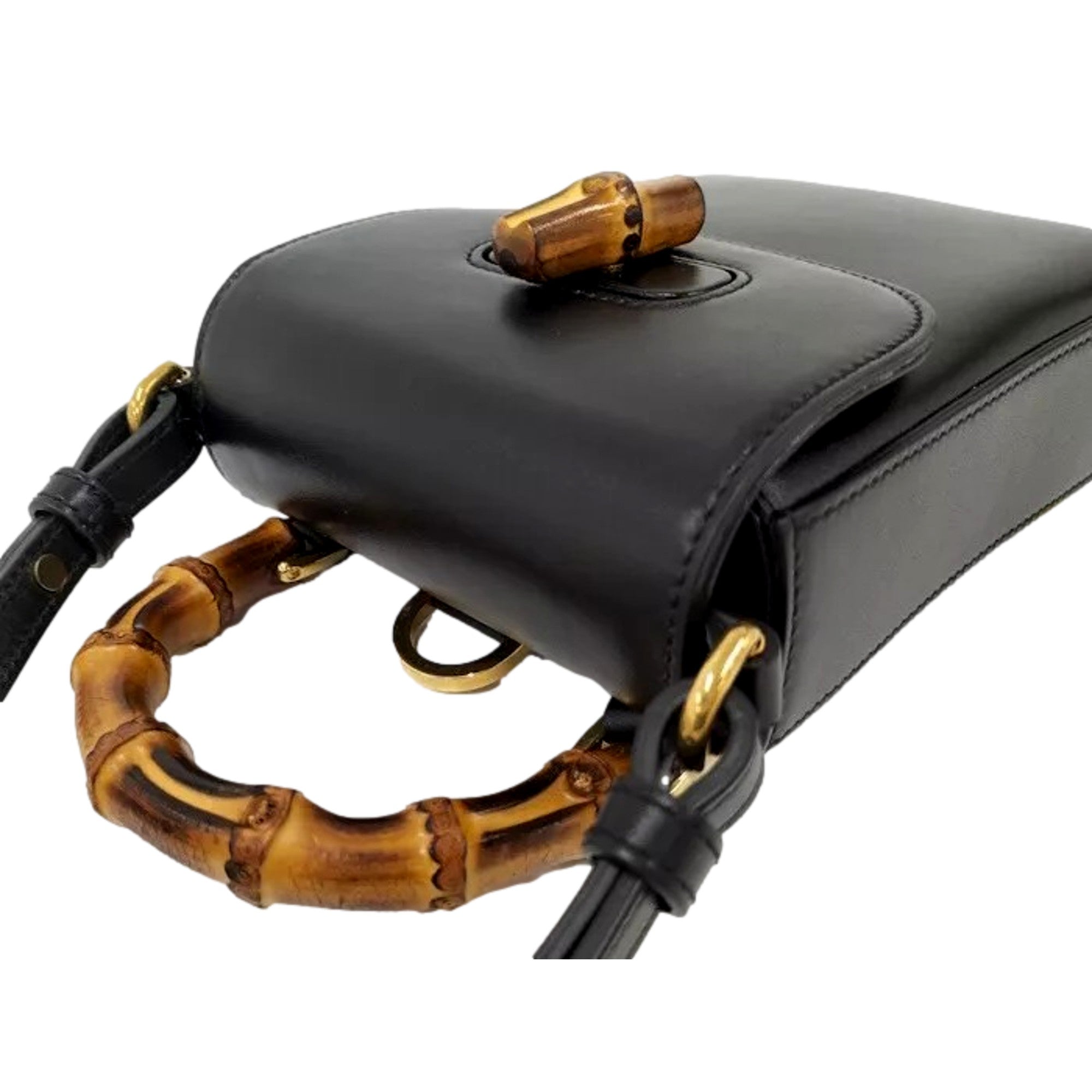 Gucci Bamboo Mini Handbag - Black Leather Elegance & Versatility