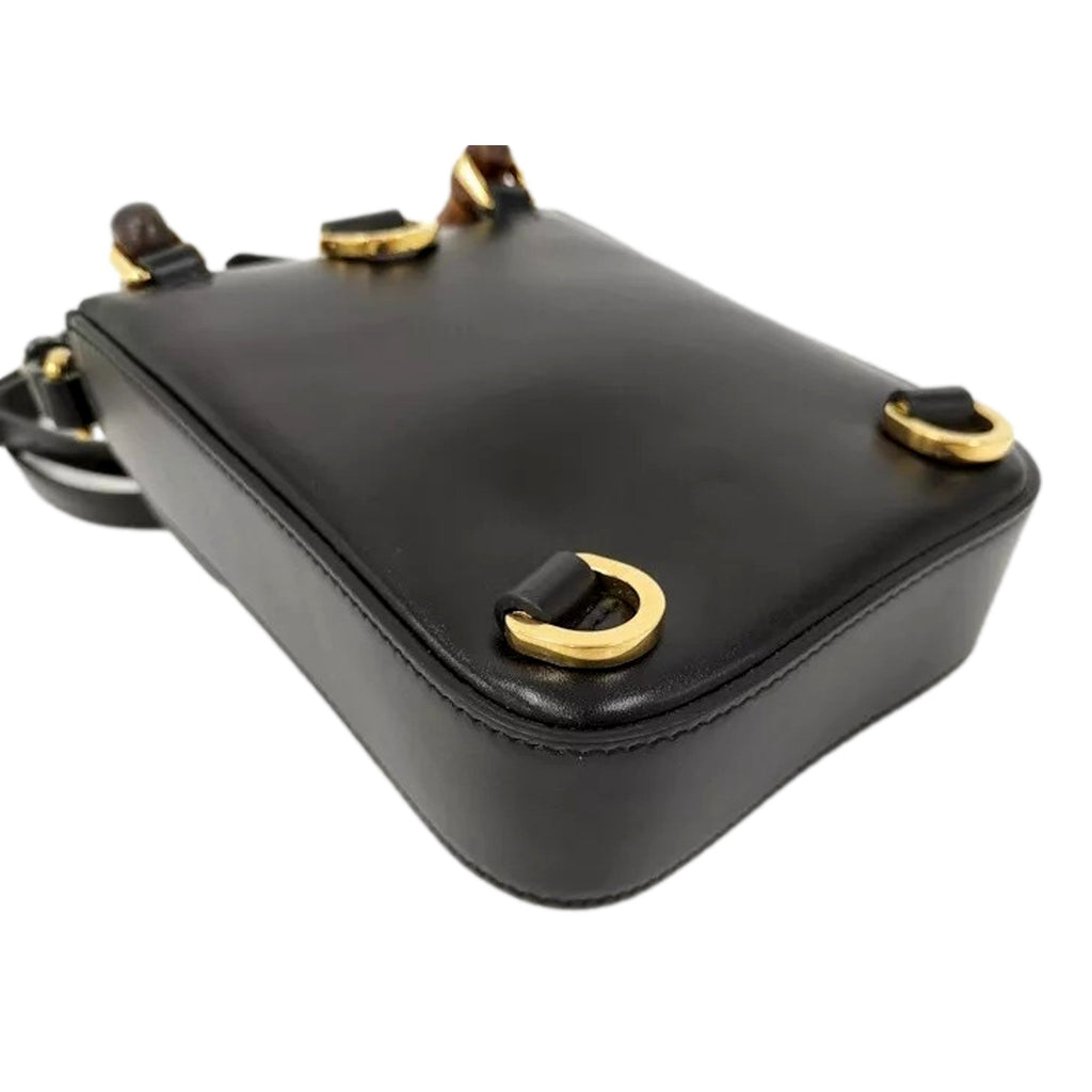 Gucci Bamboo Mini Handbag - Black Leather Elegance & Versatility