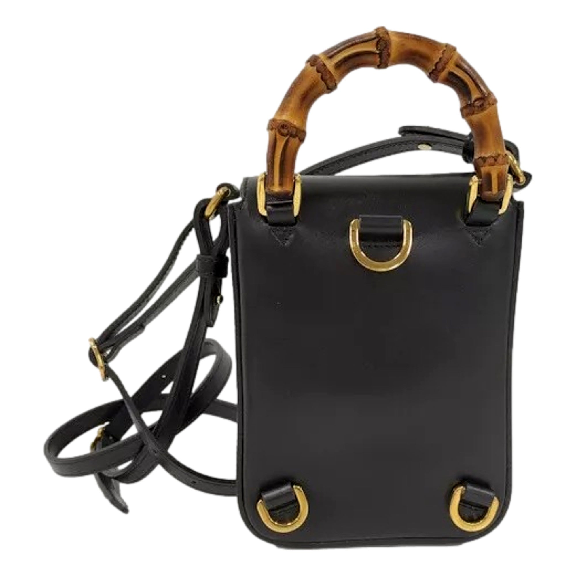 Gucci Bamboo Mini Handbag - Black Leather Elegance & Versatility