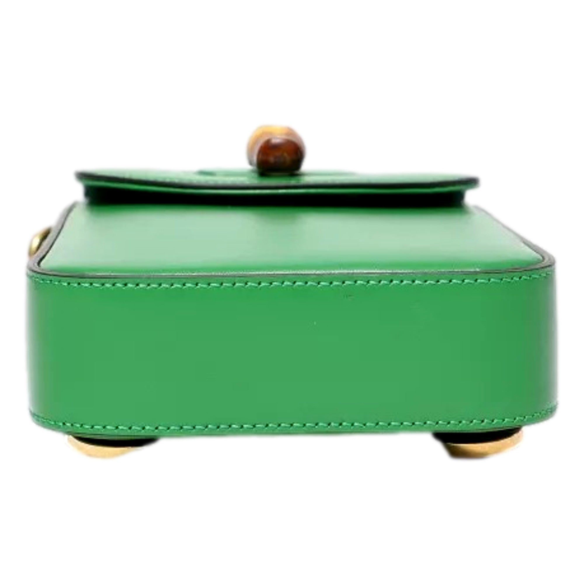 Gucci Bamboo Mini Handbag - Green Leather, Versatile Style & Elegance