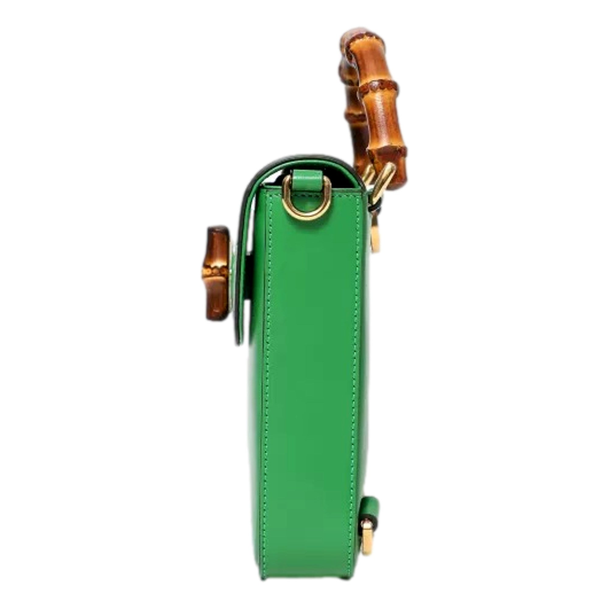 Gucci Bamboo Mini Handbag - Green Leather, Versatile Style & Elegance