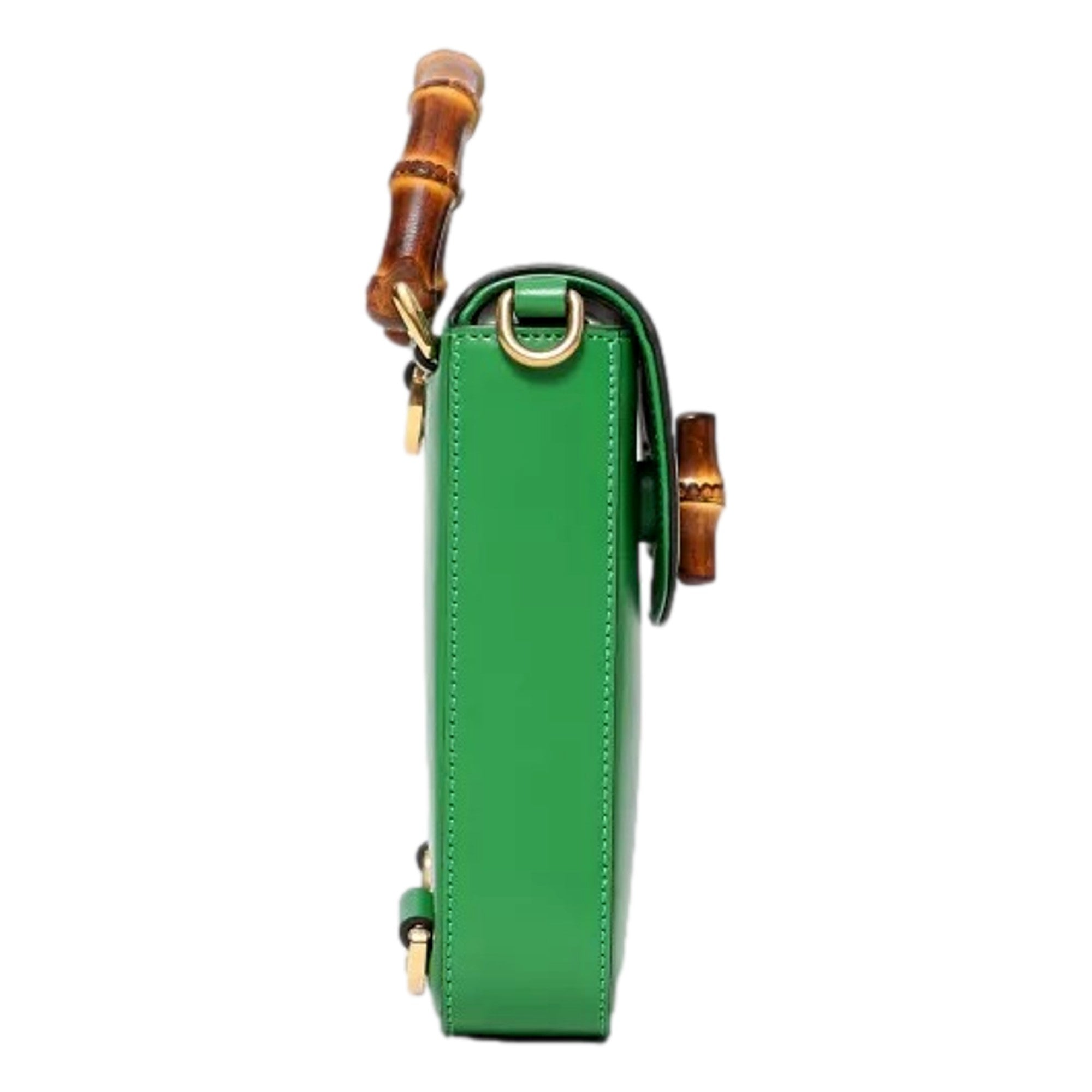 Gucci Bamboo Mini Handbag - Green Leather, Versatile Style & Elegance