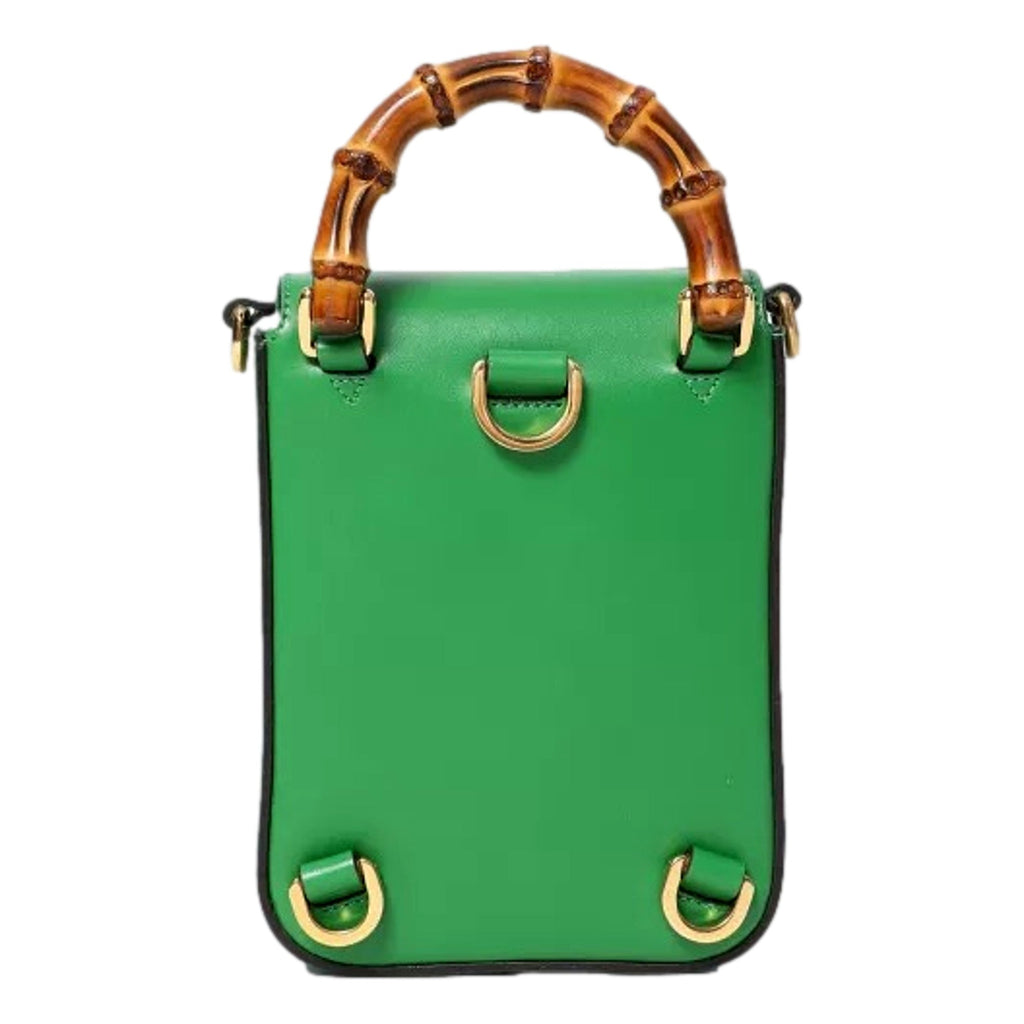 Gucci Bamboo Mini Handbag - Green Leather, Versatile Style & Elegance