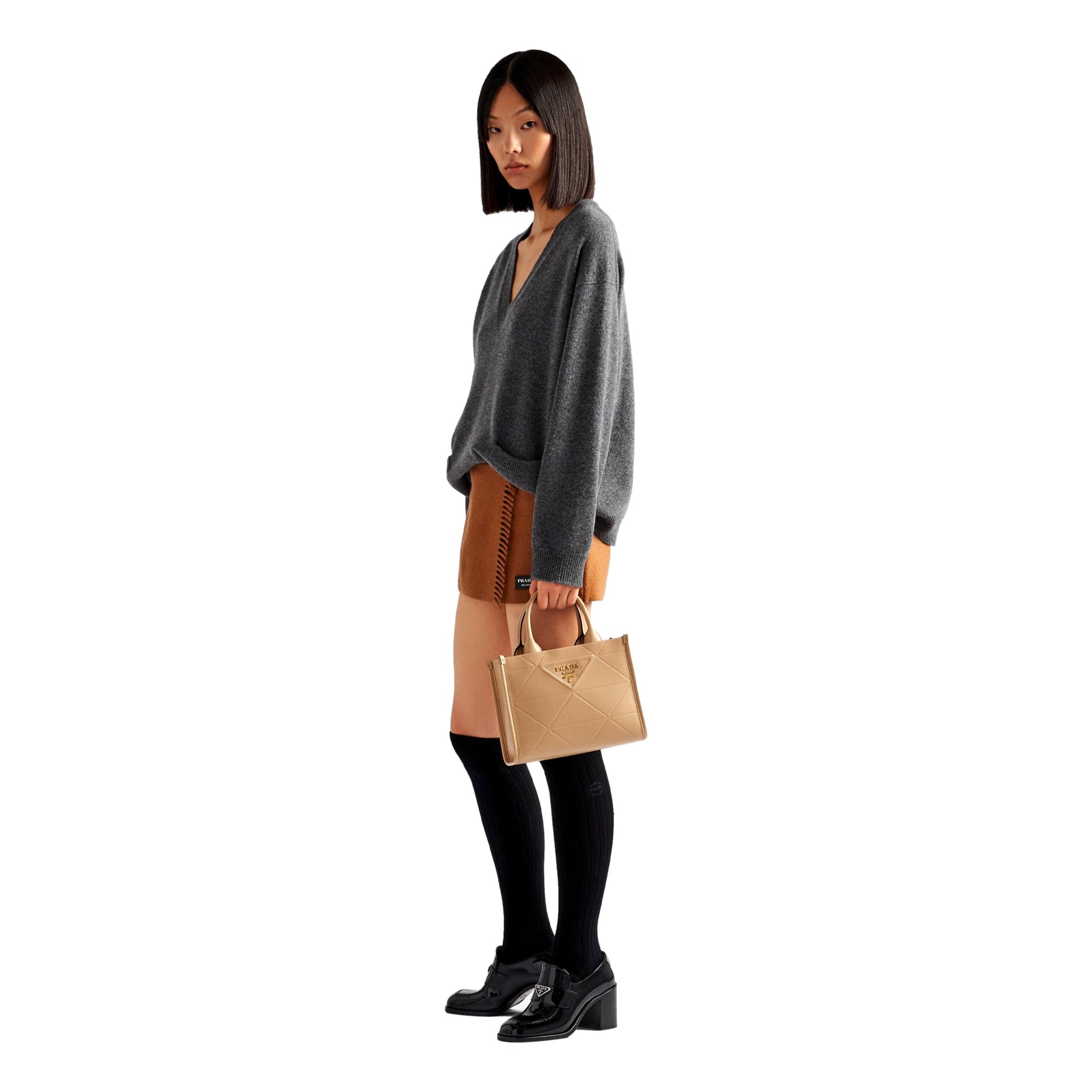 Prada Sabbia Sand Quilted Mini Tote - Elegant & Versatile Luxury