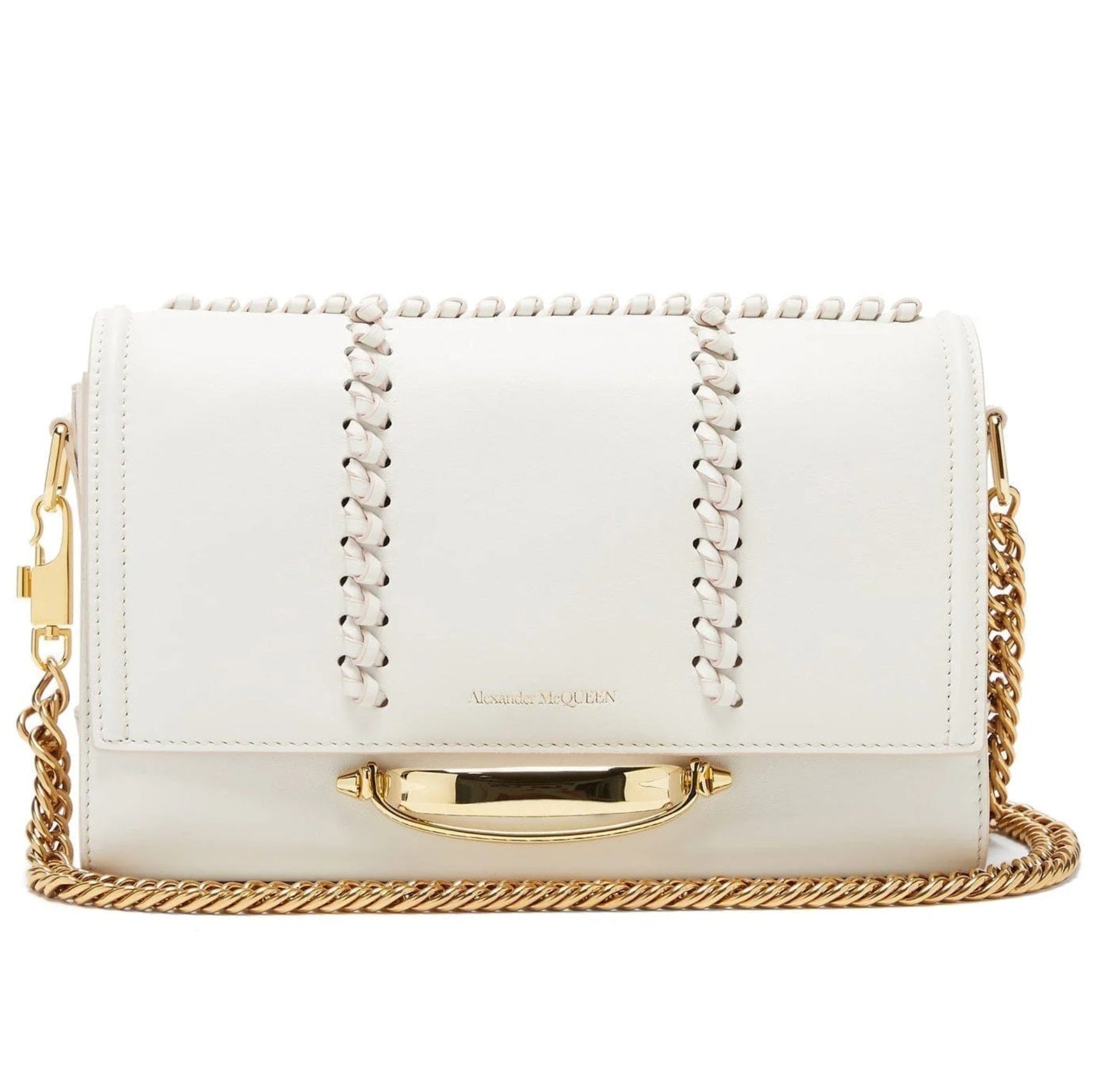 Elegant Alexander McQueen Whipstitch Leather Shoulder Bag