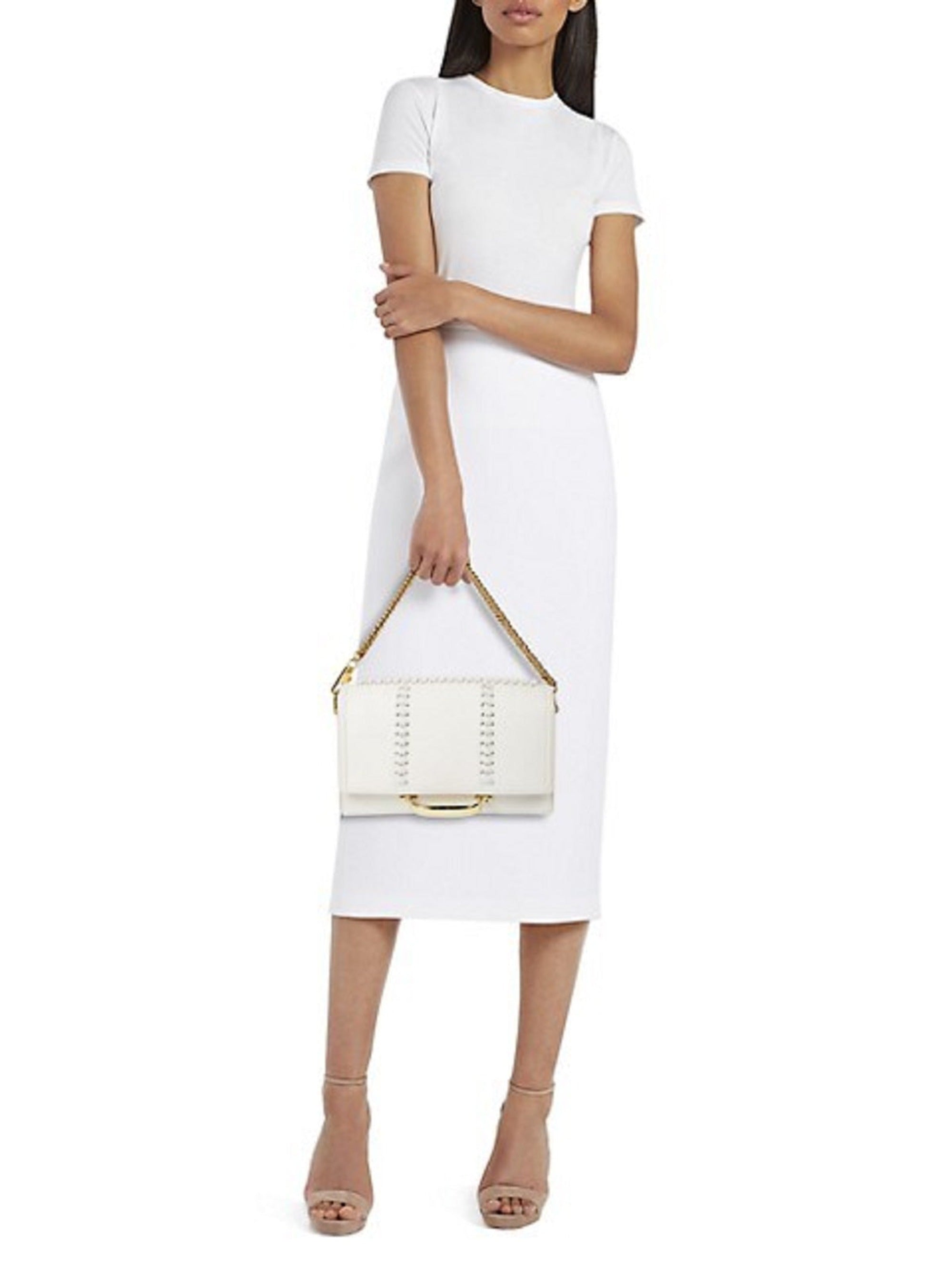 Elegant Alexander McQueen Whipstitch Leather Shoulder Bag