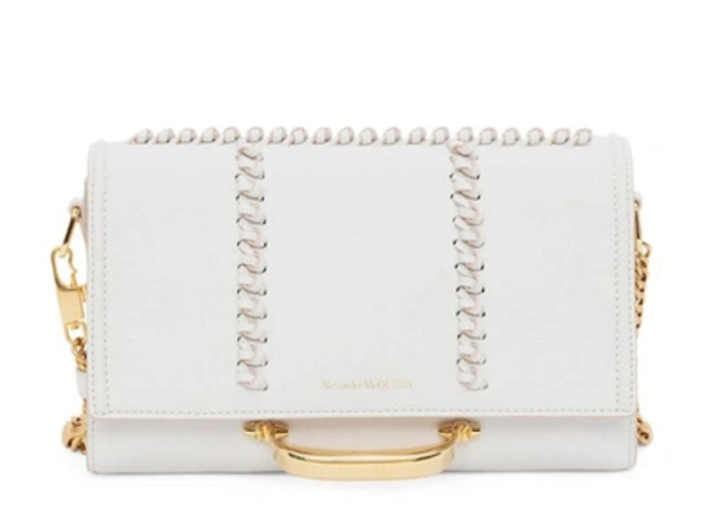 Elegant Alexander McQueen Whipstitch Leather Shoulder Bag