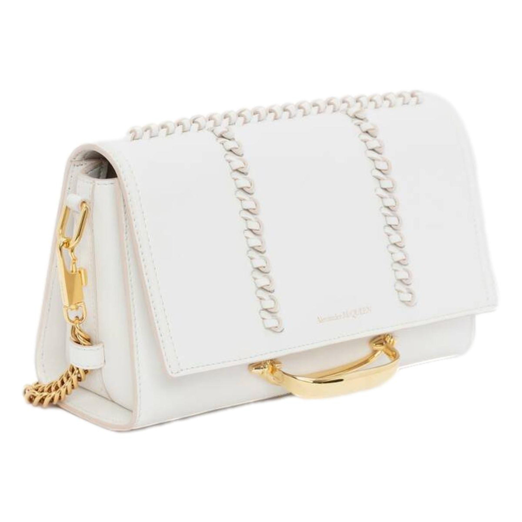 Elegant Alexander McQueen Whipstitch Leather Shoulder Bag