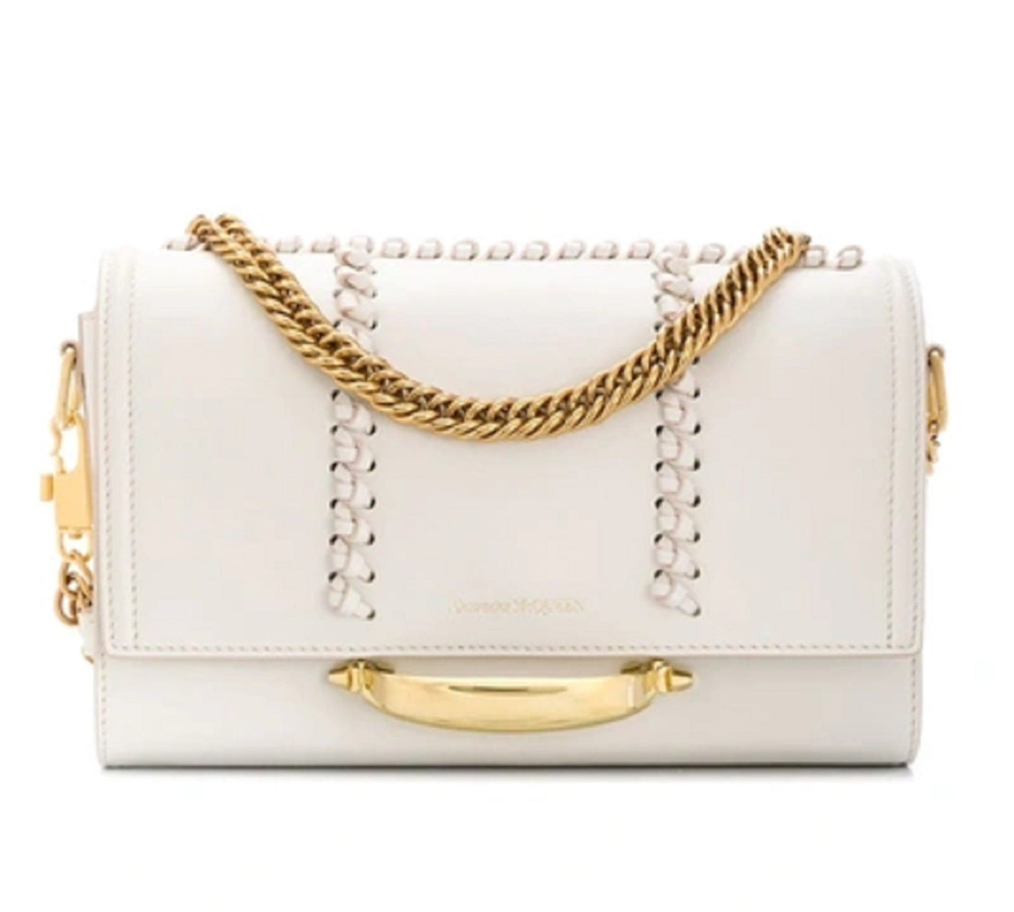 Elegant Alexander McQueen Whipstitch Leather Shoulder Bag