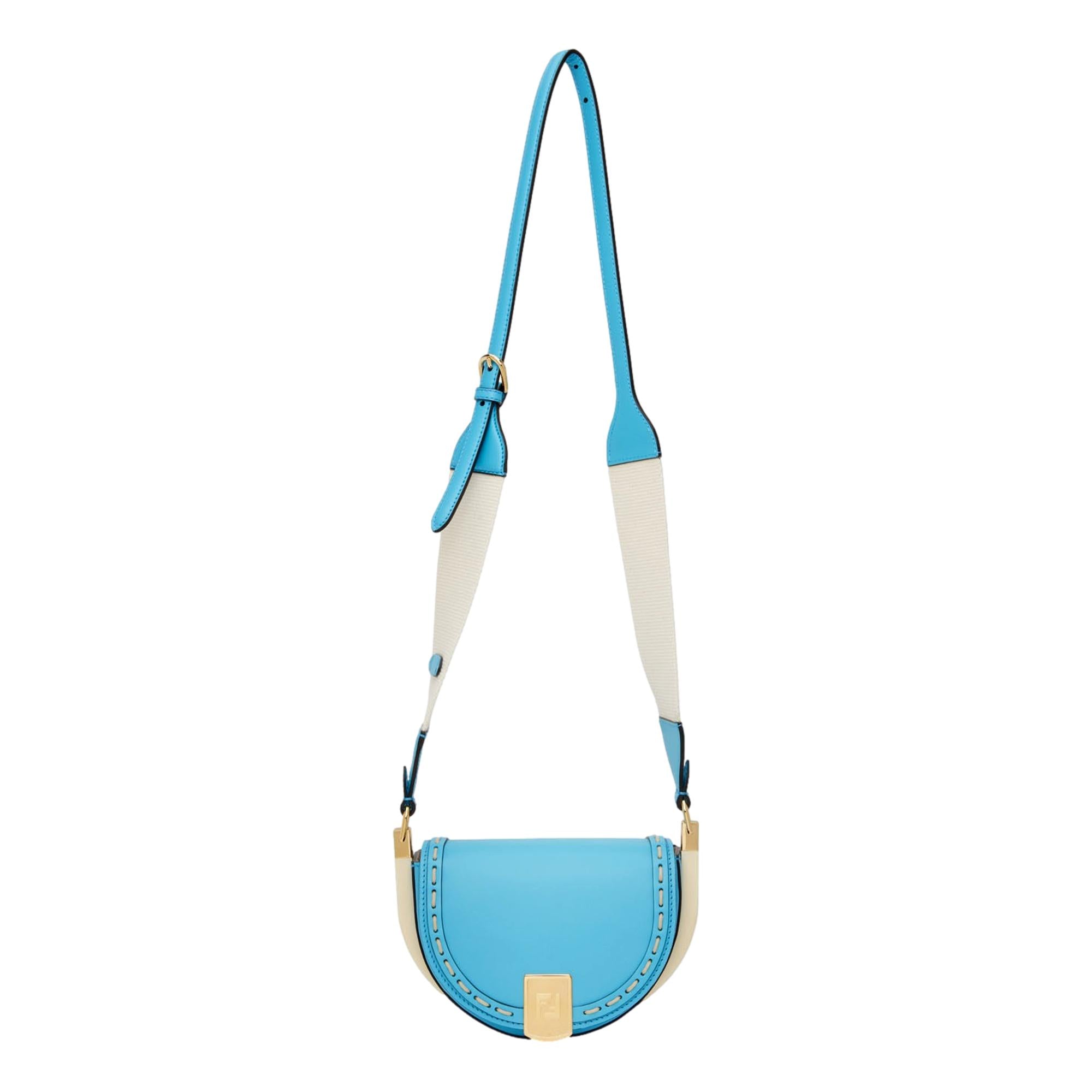 Cross Body Satchel Purse – Fendi Moonlight Cyber Blue Leather Bag