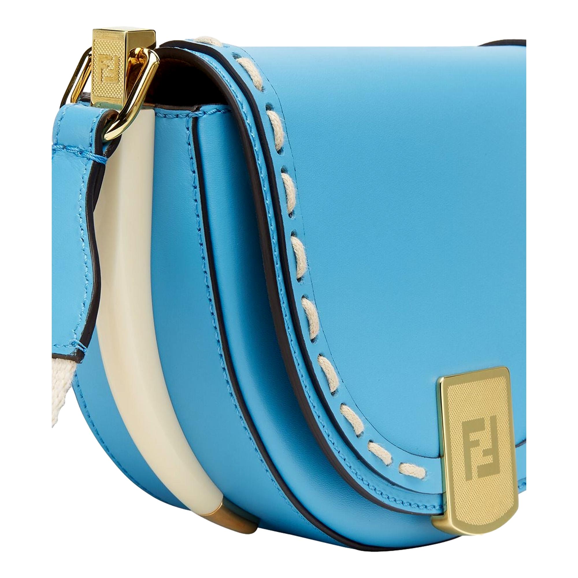 Cross Body Satchel Purse – Fendi Moonlight Cyber Blue Leather Bag
