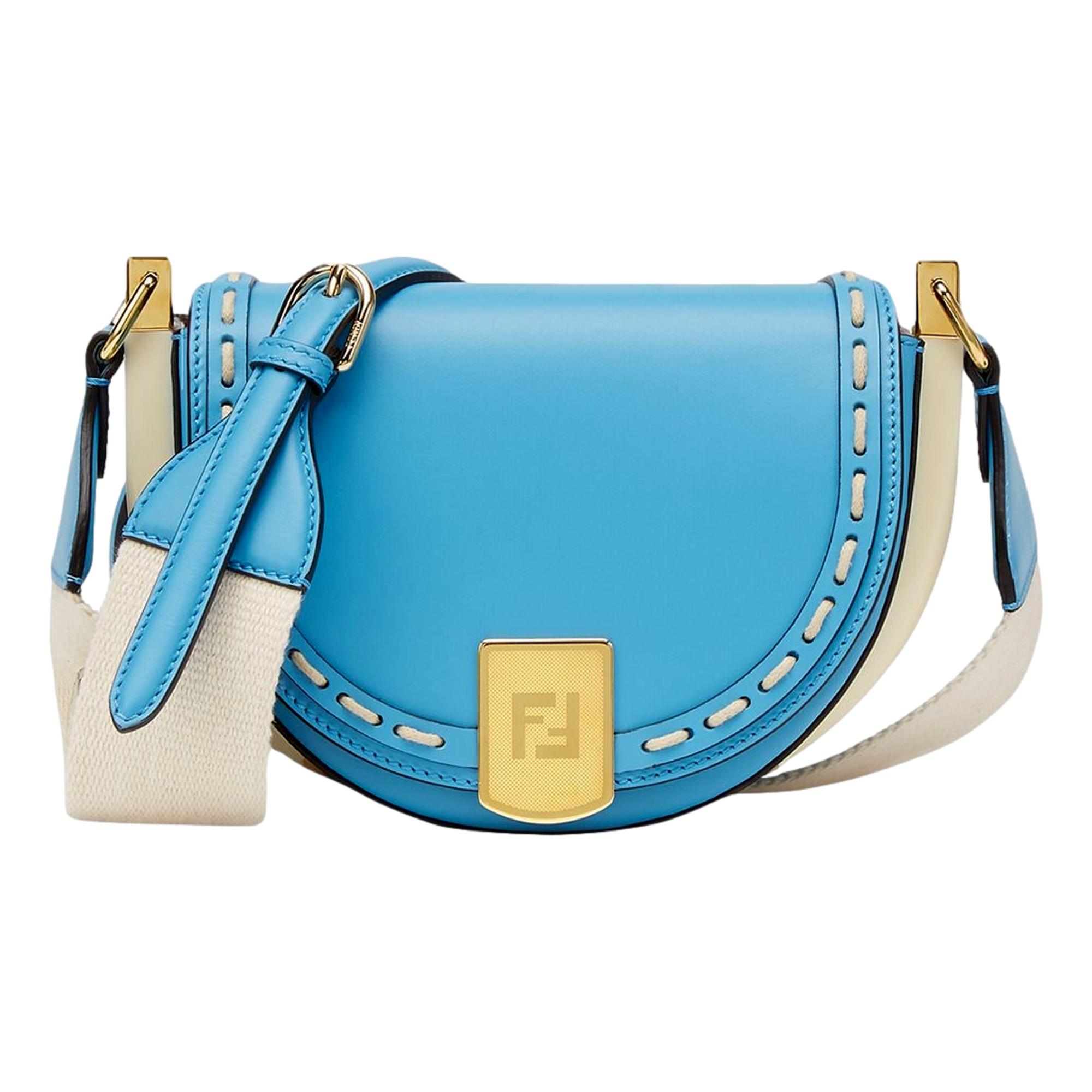 Cross Body Satchel Purse – Fendi Moonlight Cyber Blue Leather Bag