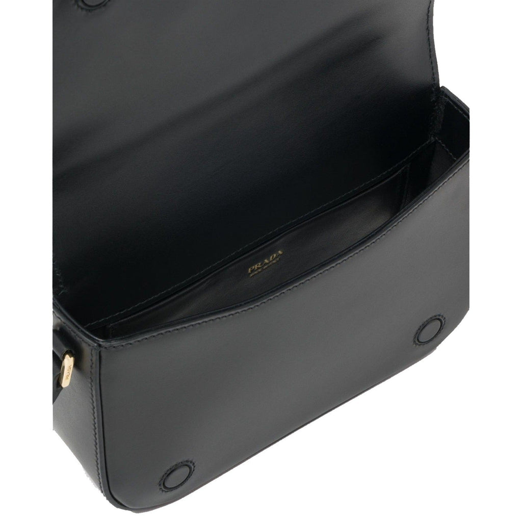 Elegant Crossbody Bag: Black Leather Bag by Prada - Shop Now