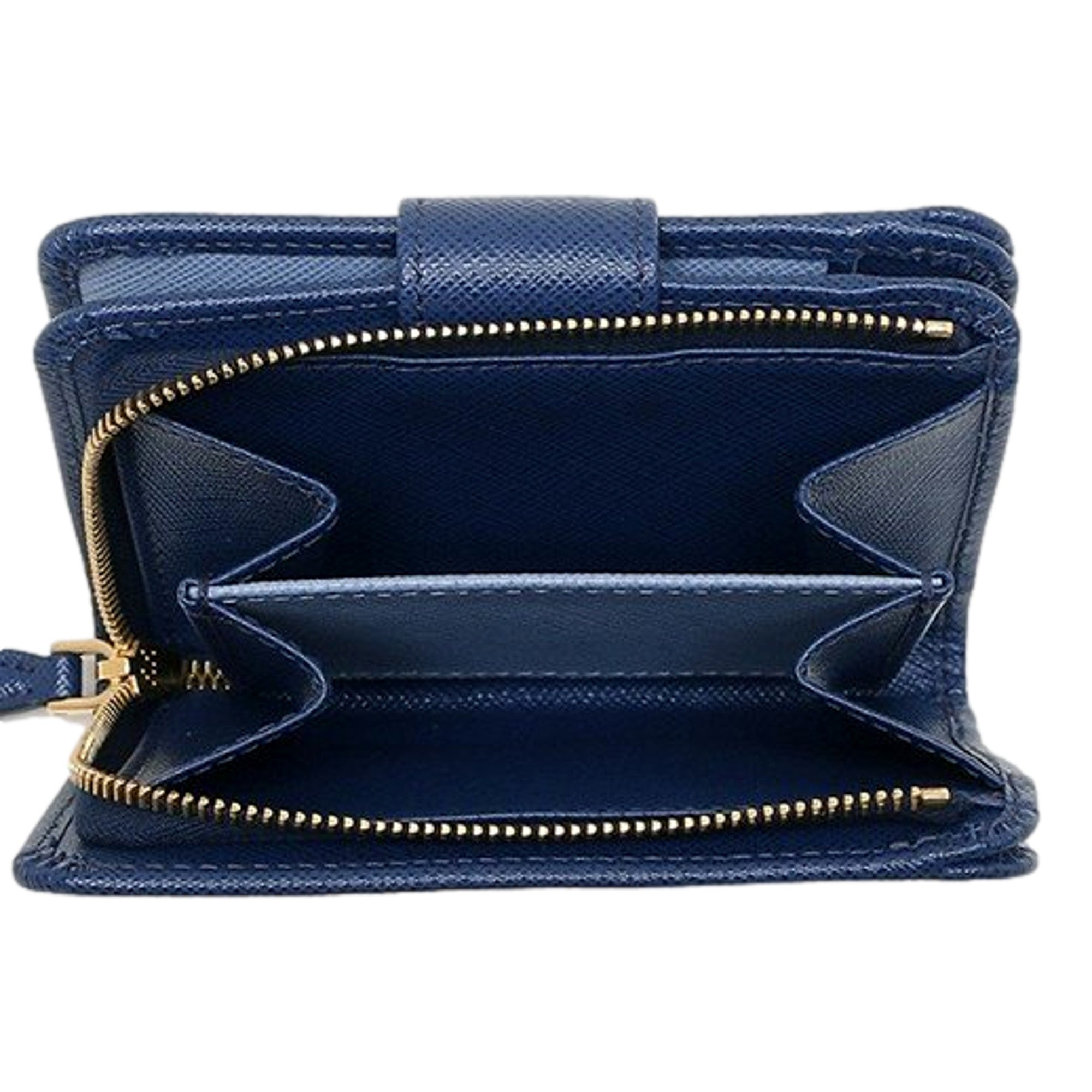 Elegant Prada Blue Wallet with Coin Pouch - Stylish & Compact