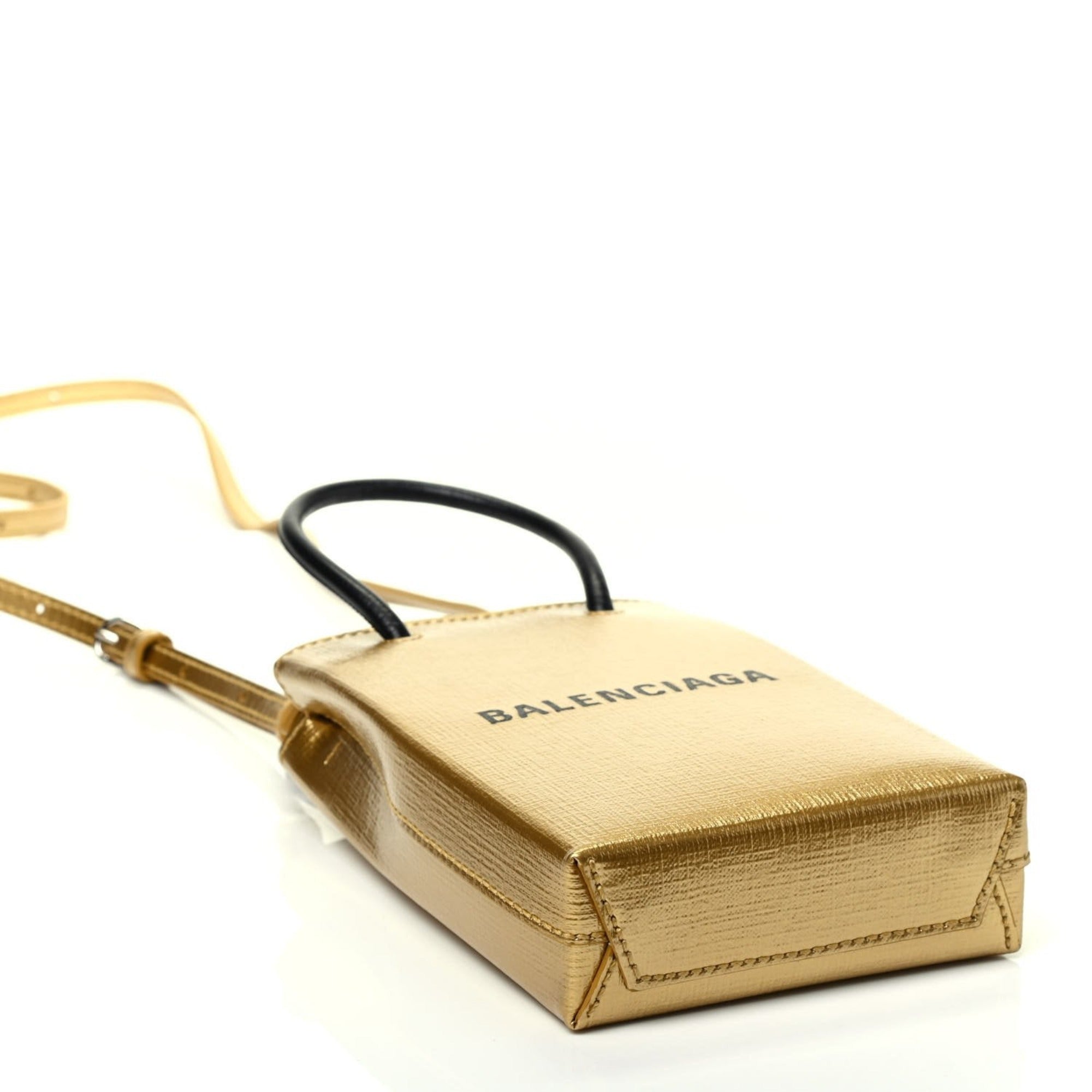Balenciaga Gold Leather Crossbody Bag - Luxury Meets Functionality