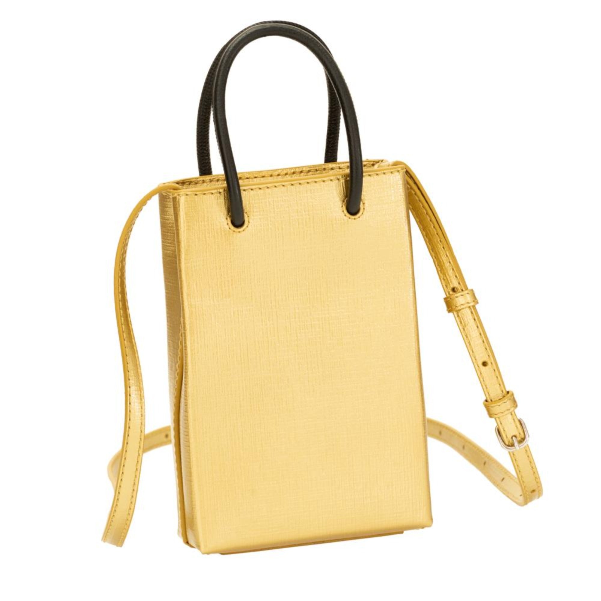 Balenciaga Gold Leather Crossbody Bag - Luxury Meets Functionality