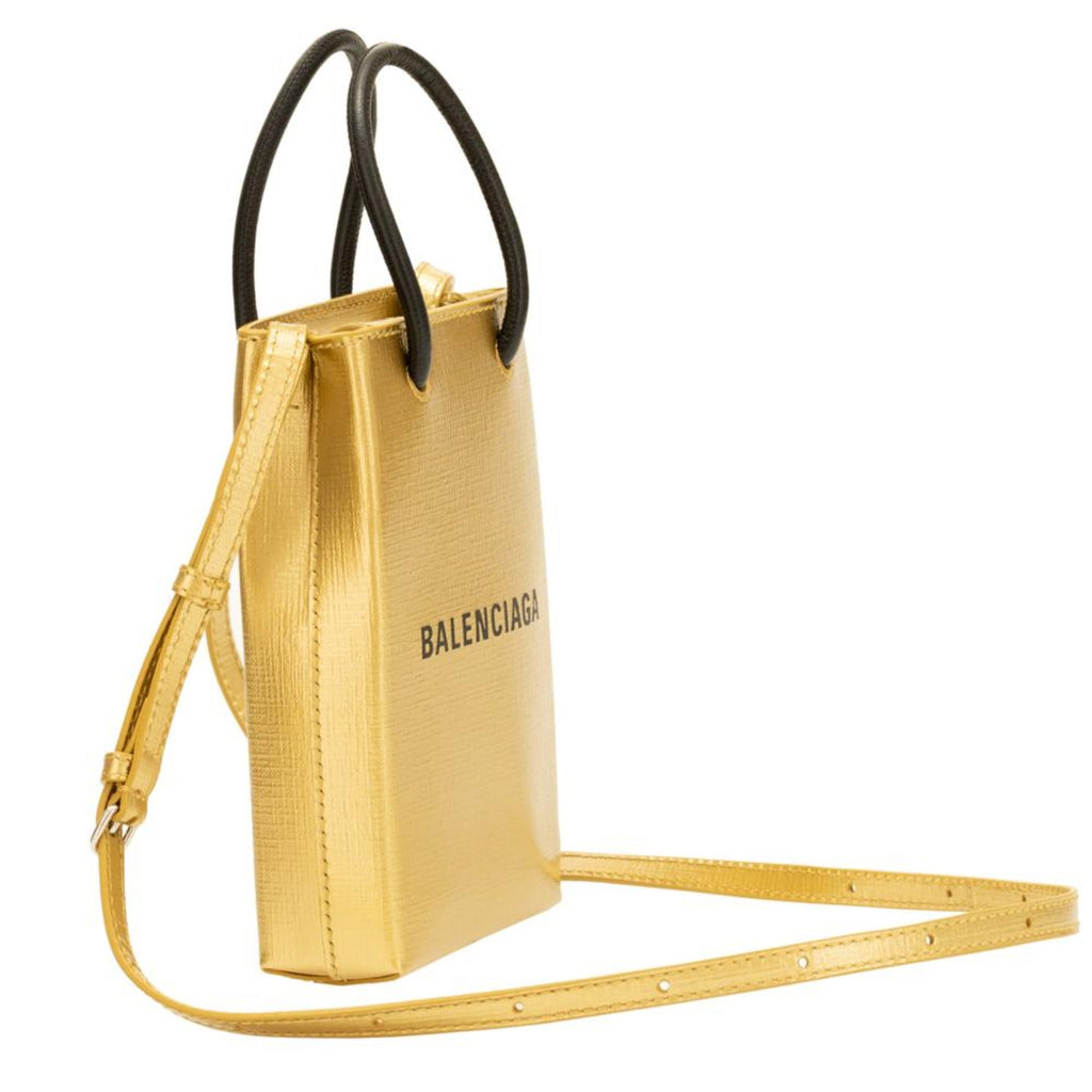Balenciaga Gold Leather Crossbody Bag - Luxury Meets Functionality