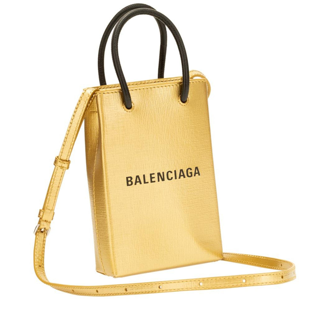 Balenciaga Gold Leather Crossbody Bag - Luxury Meets Functionality