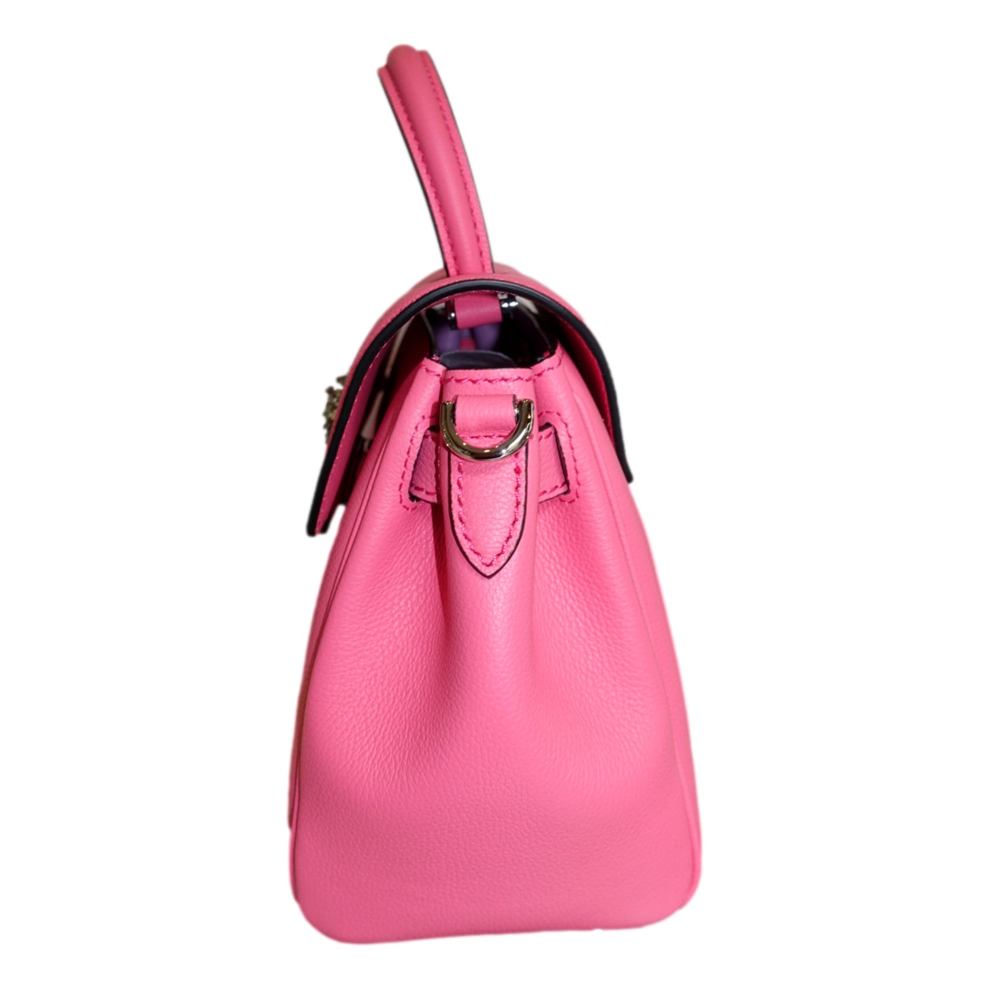 Top Handle Bag: Flamingo Pink Handbag - Versace Luxury Statement