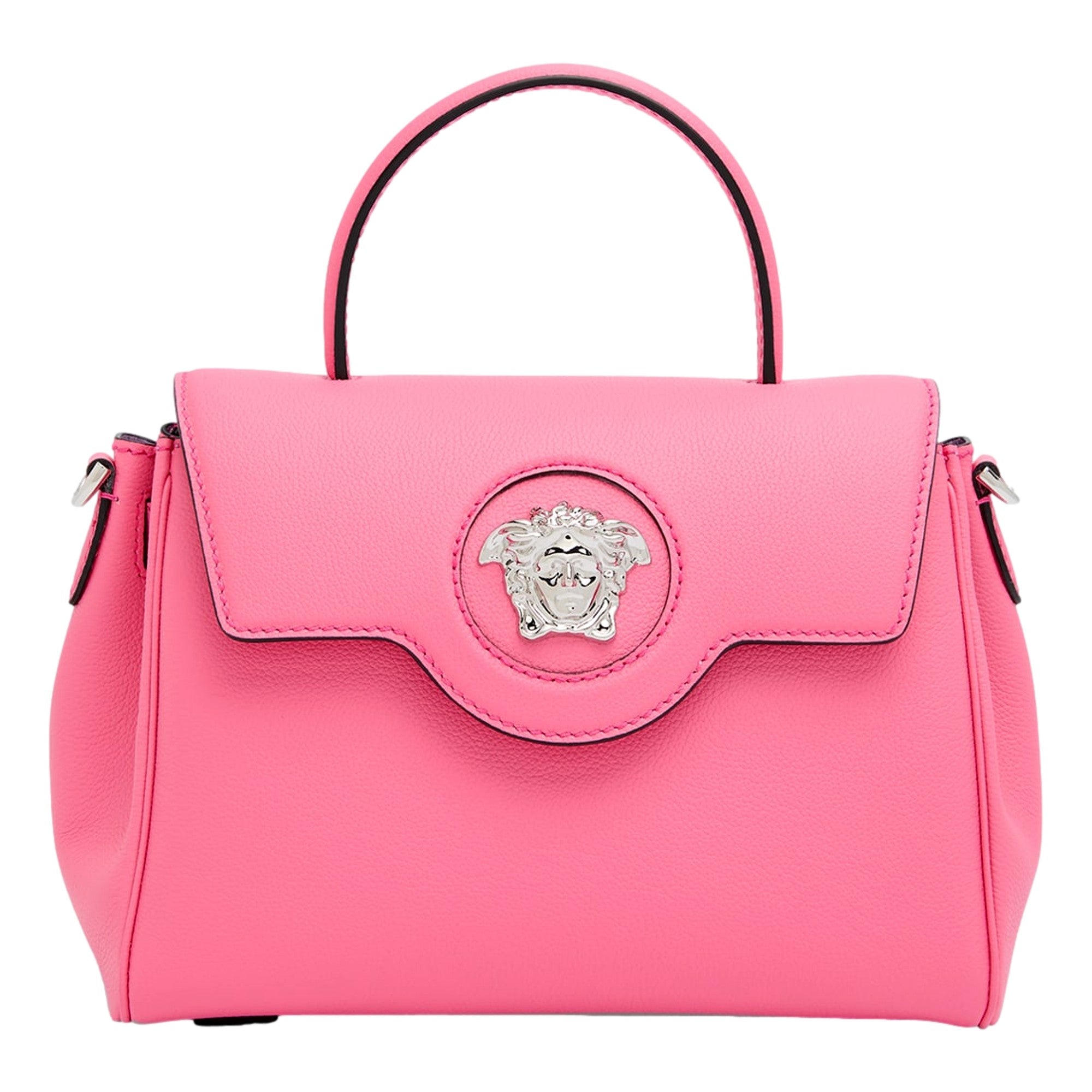 Top Handle Bag: Flamingo Pink Handbag - Versace Luxury Statement