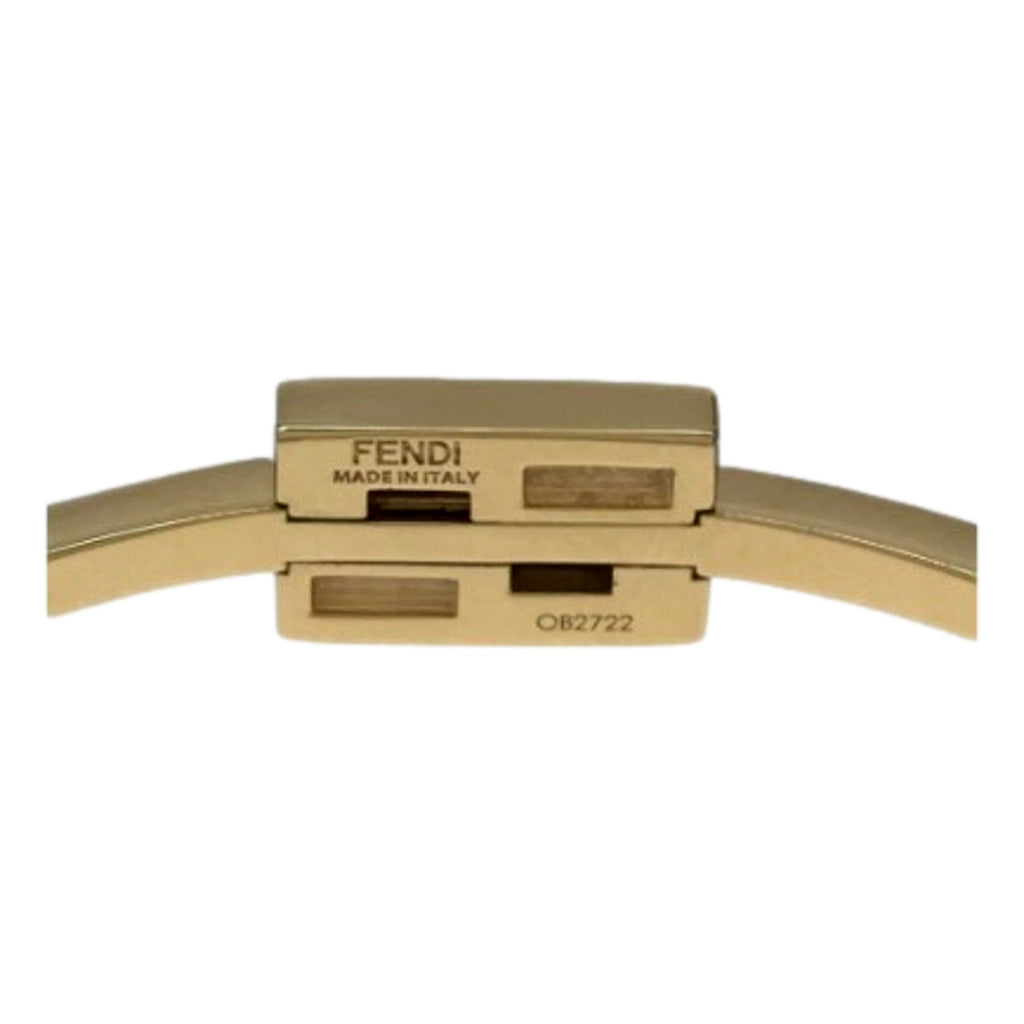 Fendi Women's Bracelet: Elegant Crystal Gold Cuff | Baguette Style