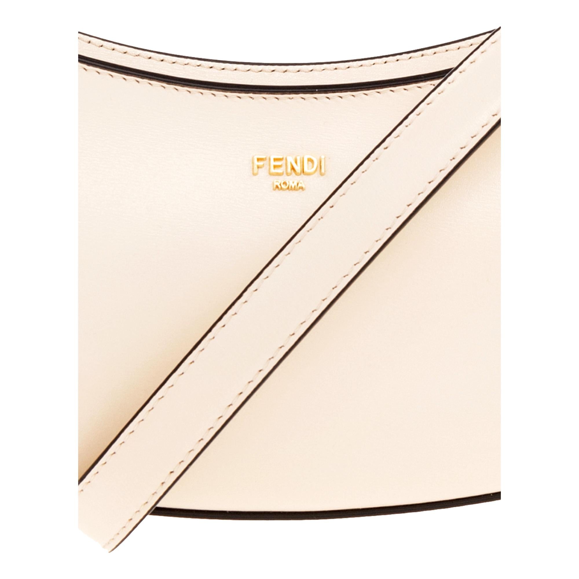 Fendi Croissant Small Leather Shoulder Bag - Chic Ivory Calfskin