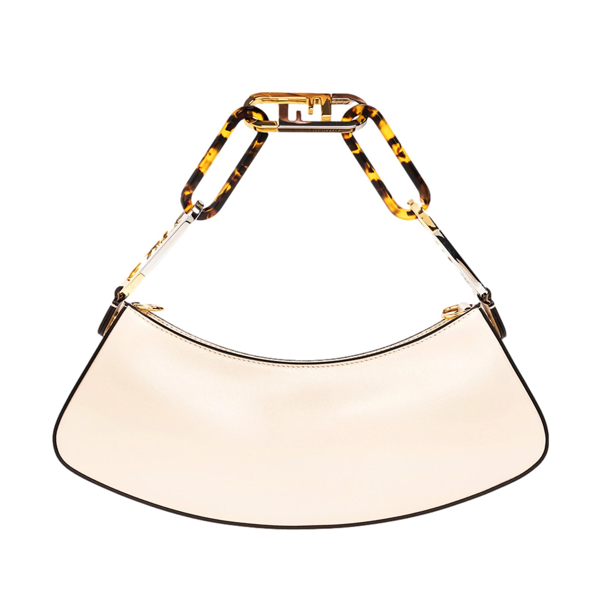 Fendi Croissant Small Leather Shoulder Bag - Chic Ivory Calfskin