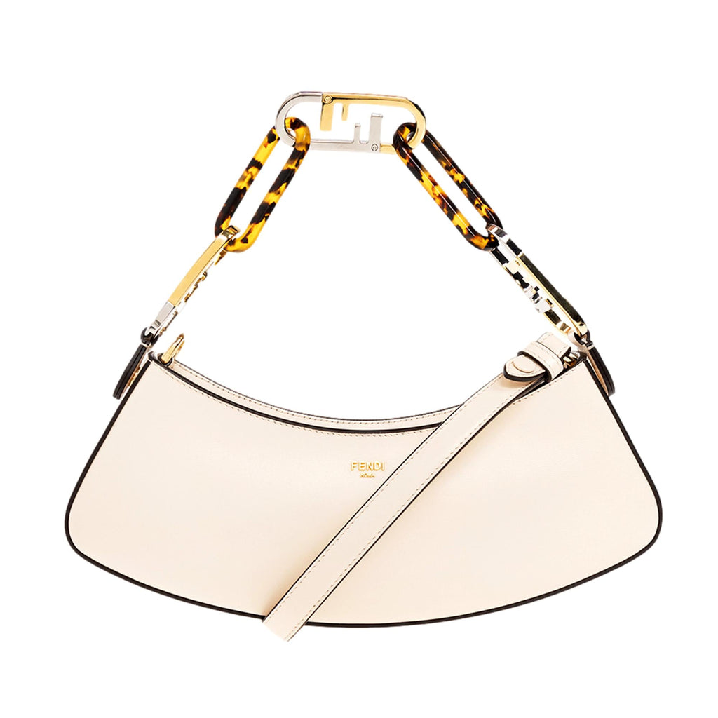 Fendi Croissant Small Leather Shoulder Bag - Chic Ivory Calfskin
