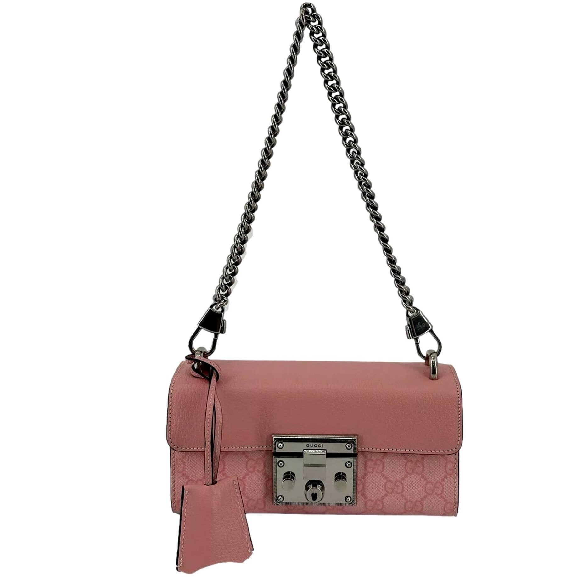 Gucci Pink GG Supreme Padlock Handbag - Luxury Meets Versatility