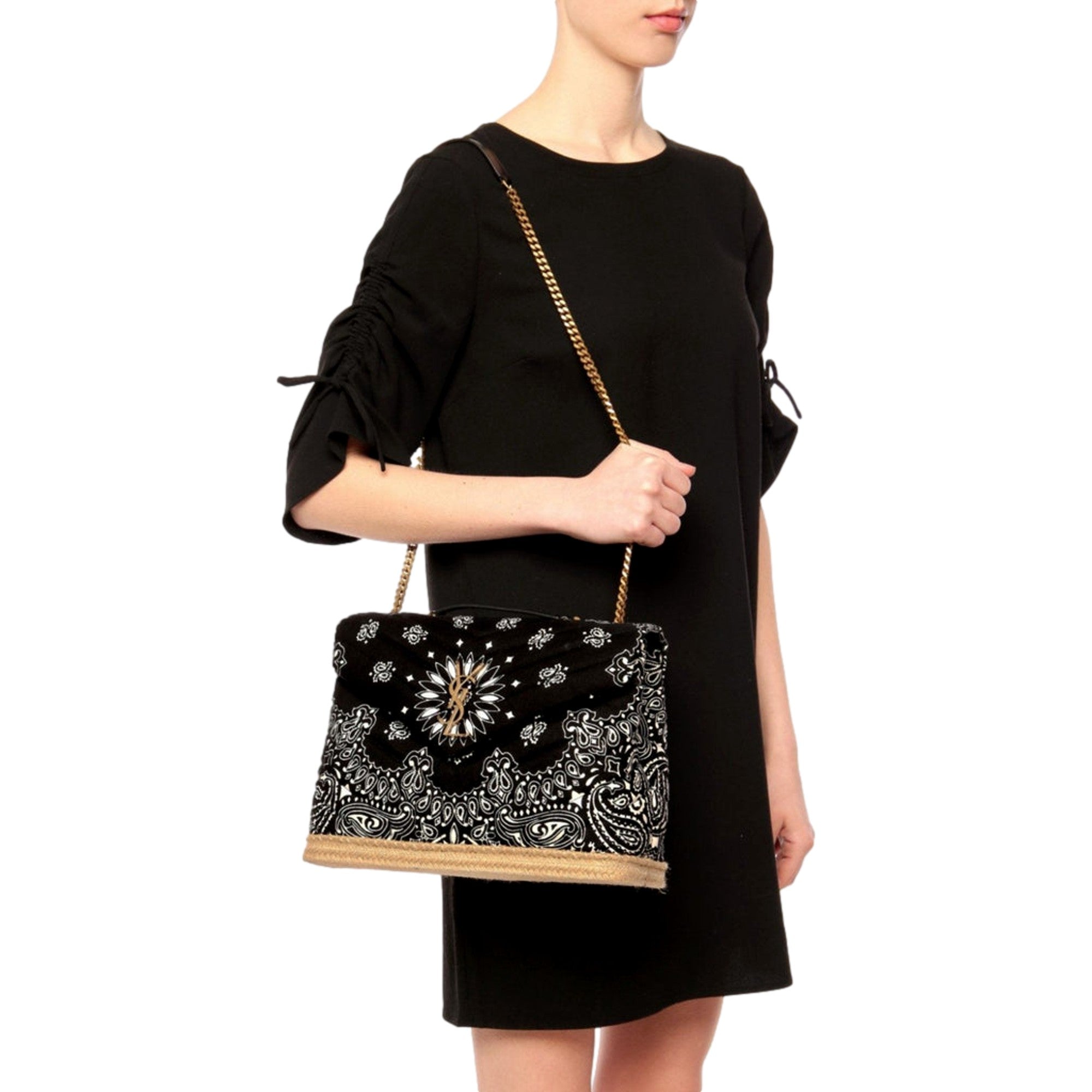 Saint Laurent Loulou Quilted Cross Body Bag - Chic Paisley Design