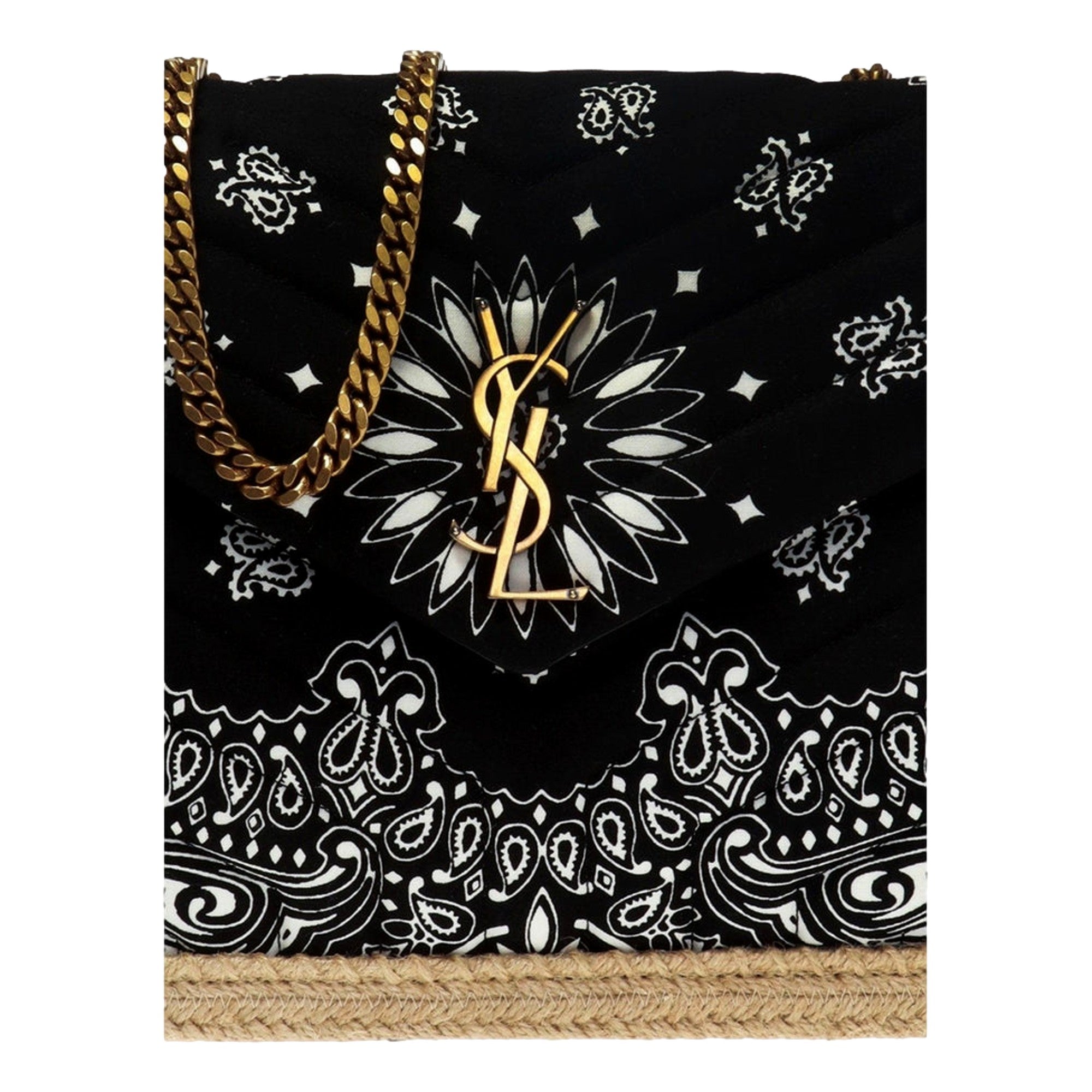 Saint Laurent Loulou Quilted Cross Body Bag - Chic Paisley Design