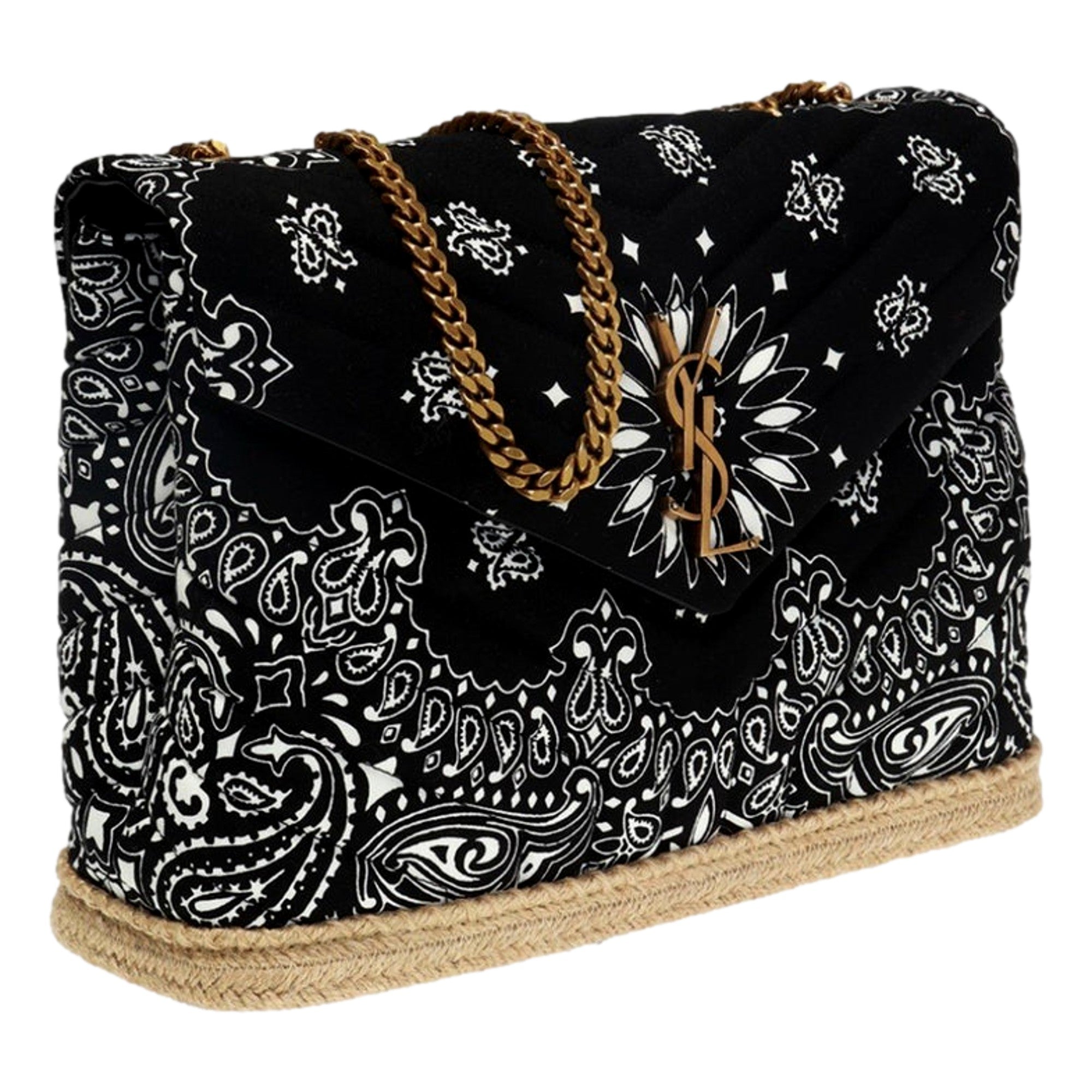 Saint Laurent Loulou Quilted Cross Body Bag - Chic Paisley Design
