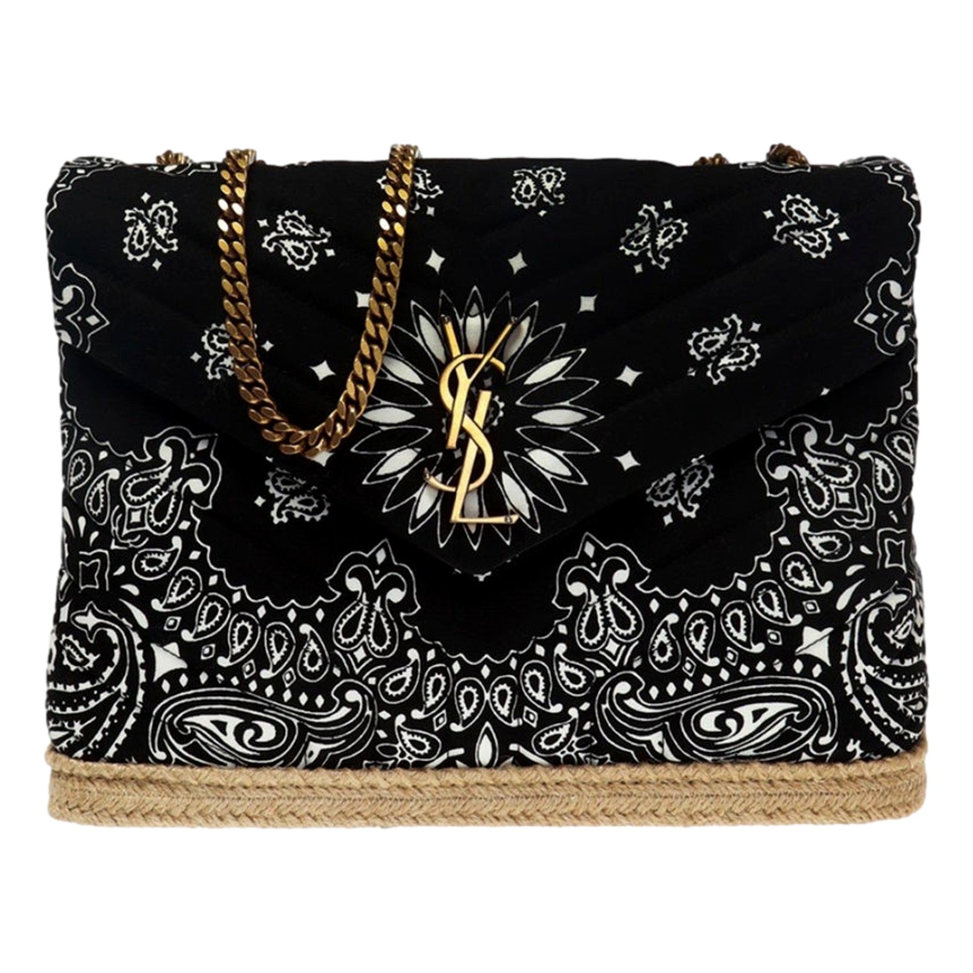 Saint Laurent Loulou Quilted Cross Body Bag - Chic Paisley Design