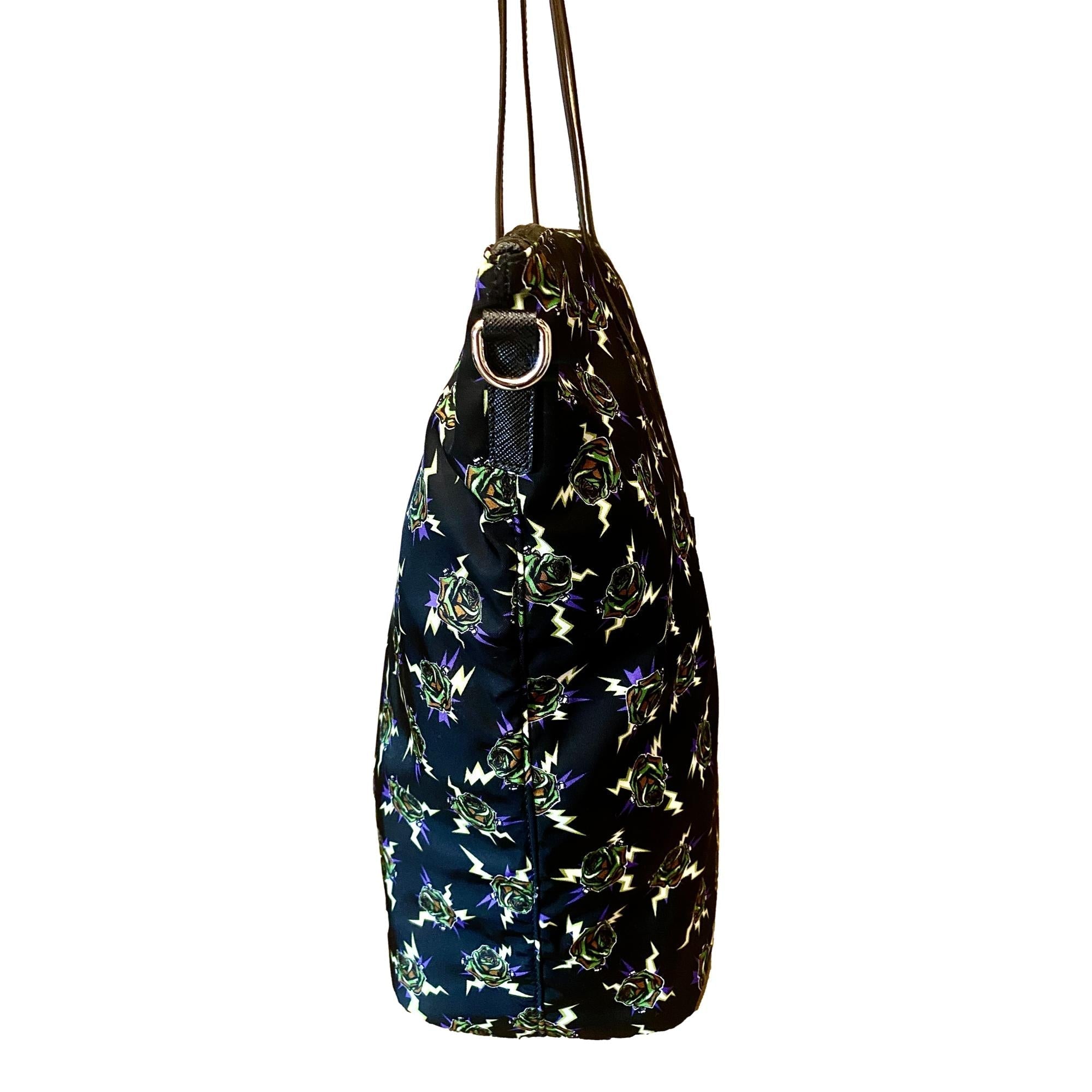 Prada Frankenstein Black Nylon Convertible Shopping Tote - Stylish &