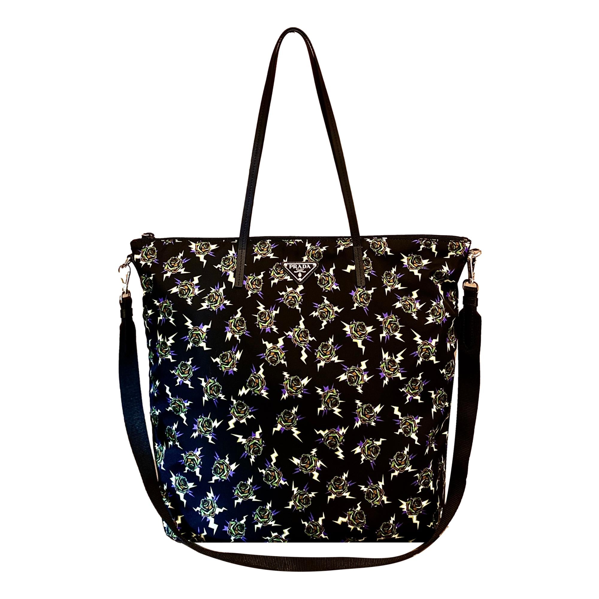 Prada Frankenstein Black Nylon Convertible Shopping Tote - Stylish &
