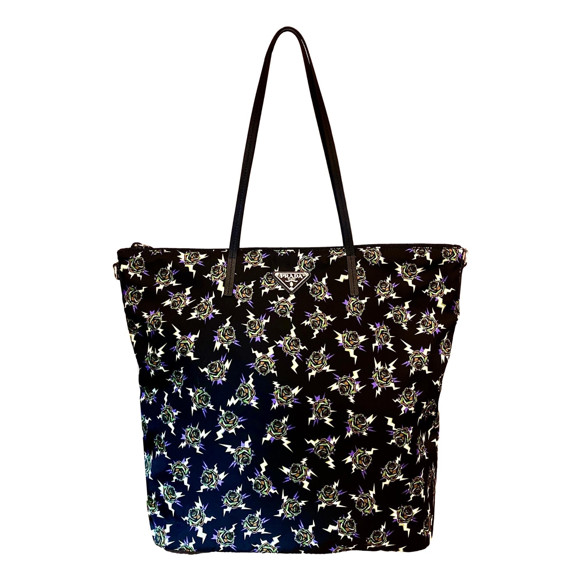 Prada Frankenstein Black Nylon Convertible Shopping Tote - Stylish &