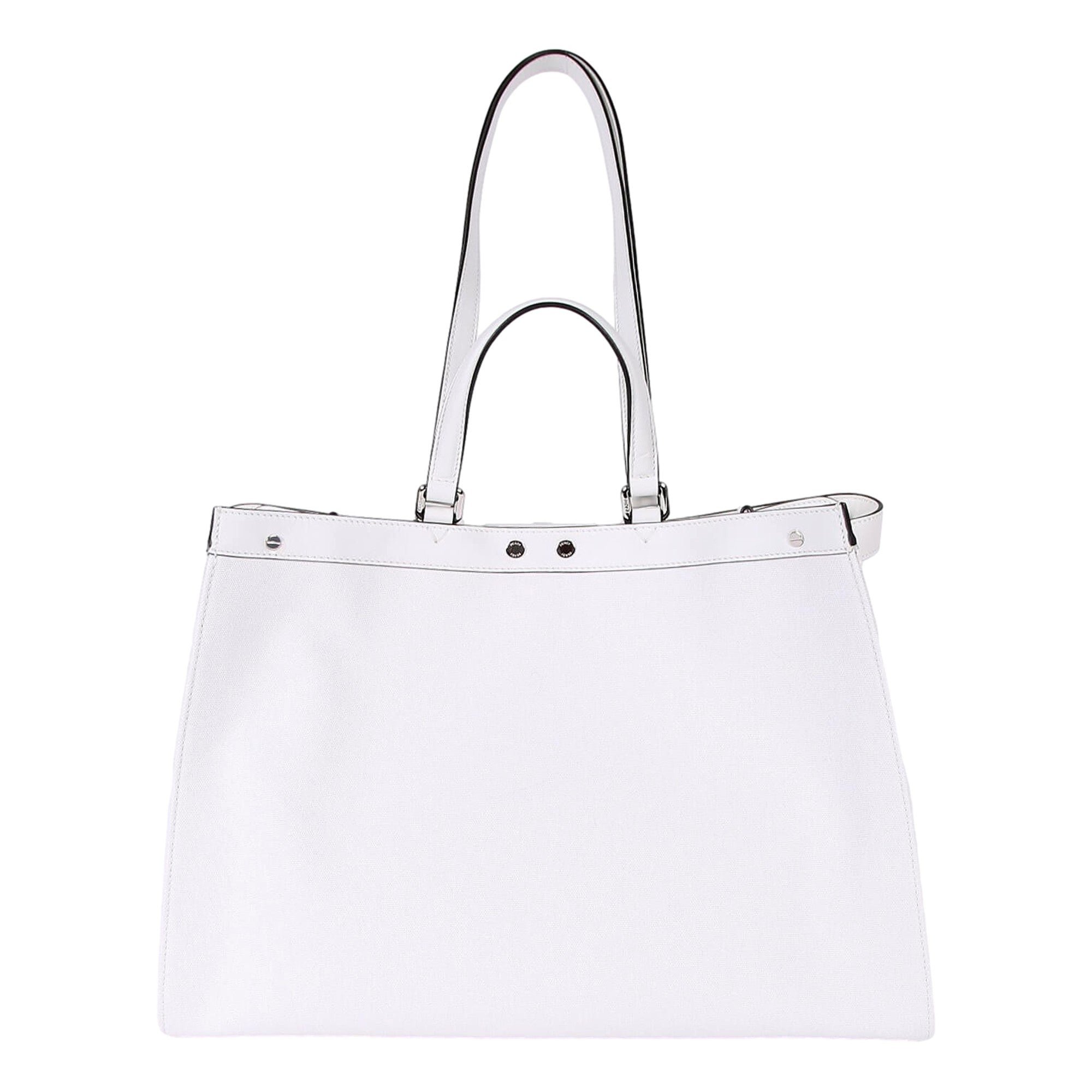 Fendi FF X-Tote: Luxury Canvas Leather Bag in Black & White