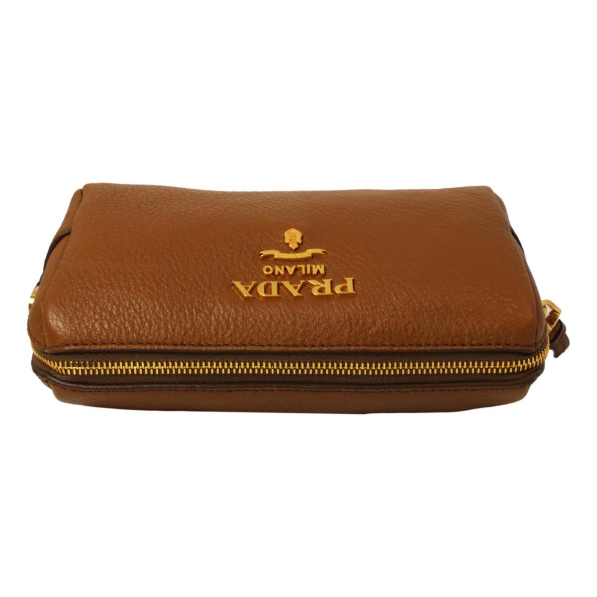 Prada Vitello Daino Cosmetic Bag Clutch Bag - Elegant Leather Style