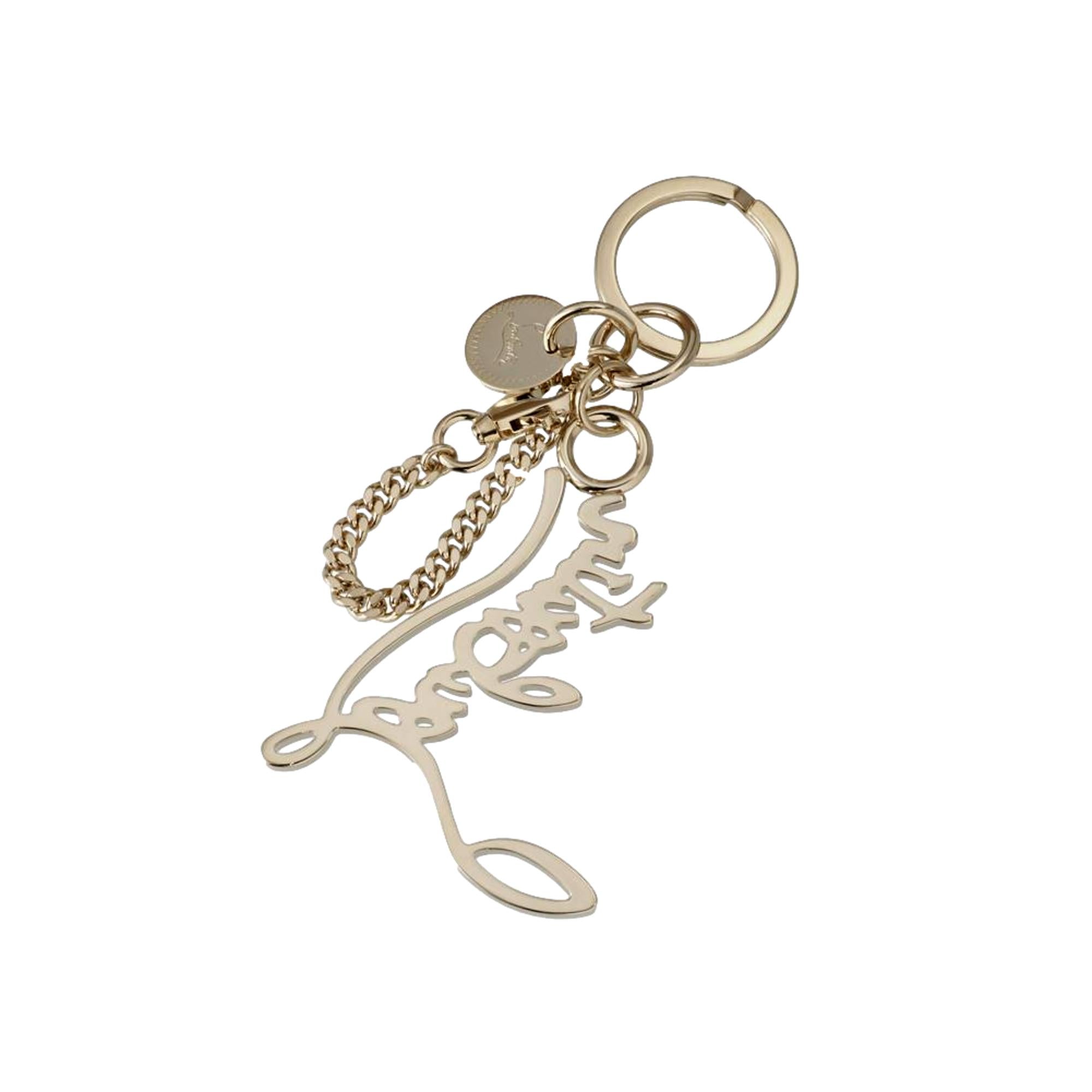 Christian Louboutin Keyring: Gold & Crystal Elegance for Your