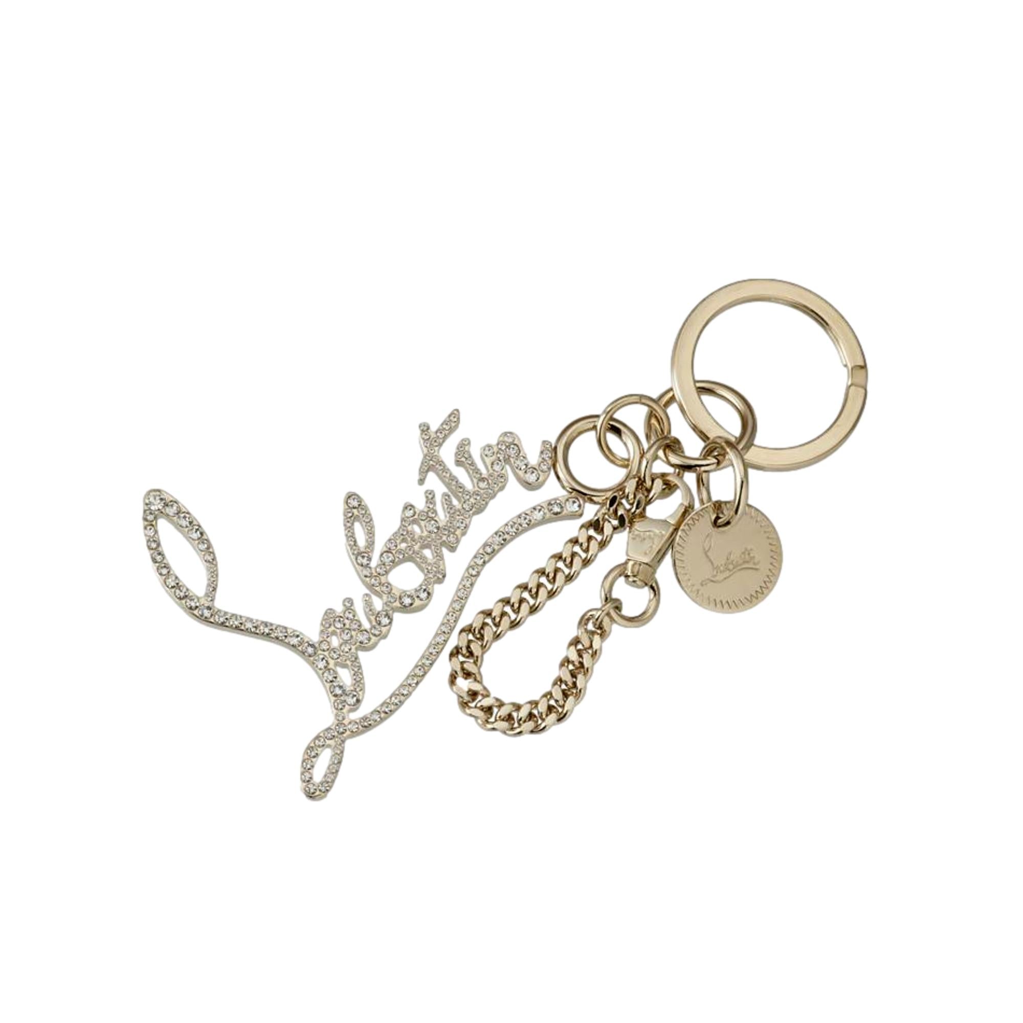 Christian Louboutin Keyring: Gold & Crystal Elegance for Your