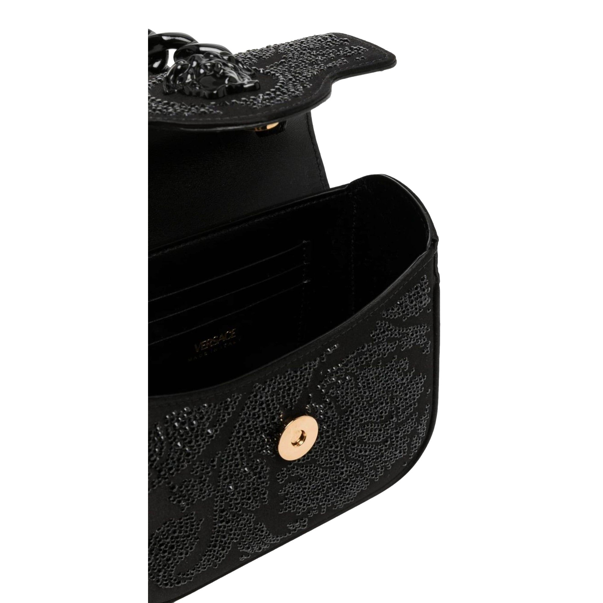 Luxury Black Tote & Crossbody Bag – Versace La Medusa Silk Design