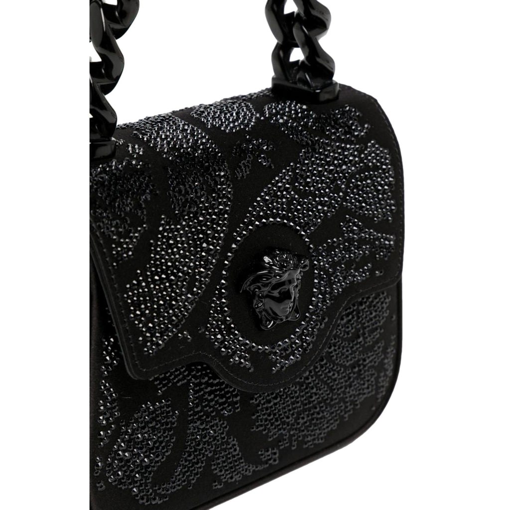 Luxury Black Tote & Crossbody Bag – Versace La Medusa Silk Design