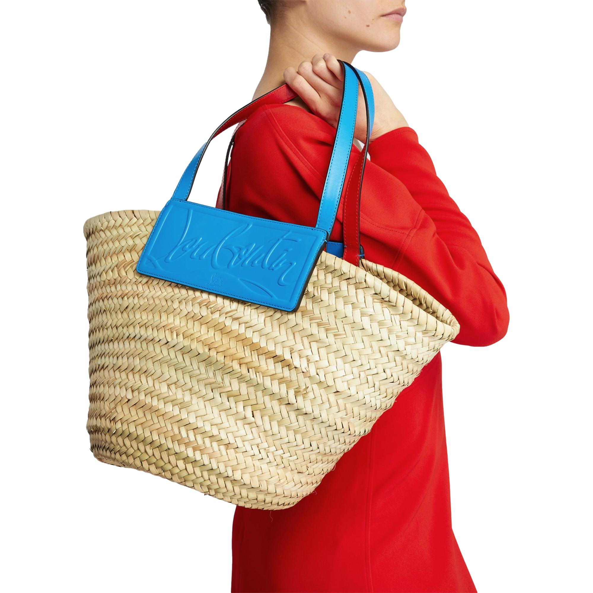 Luxury Tote Bag: Christian Louboutin Loubishore Raffia Handbag