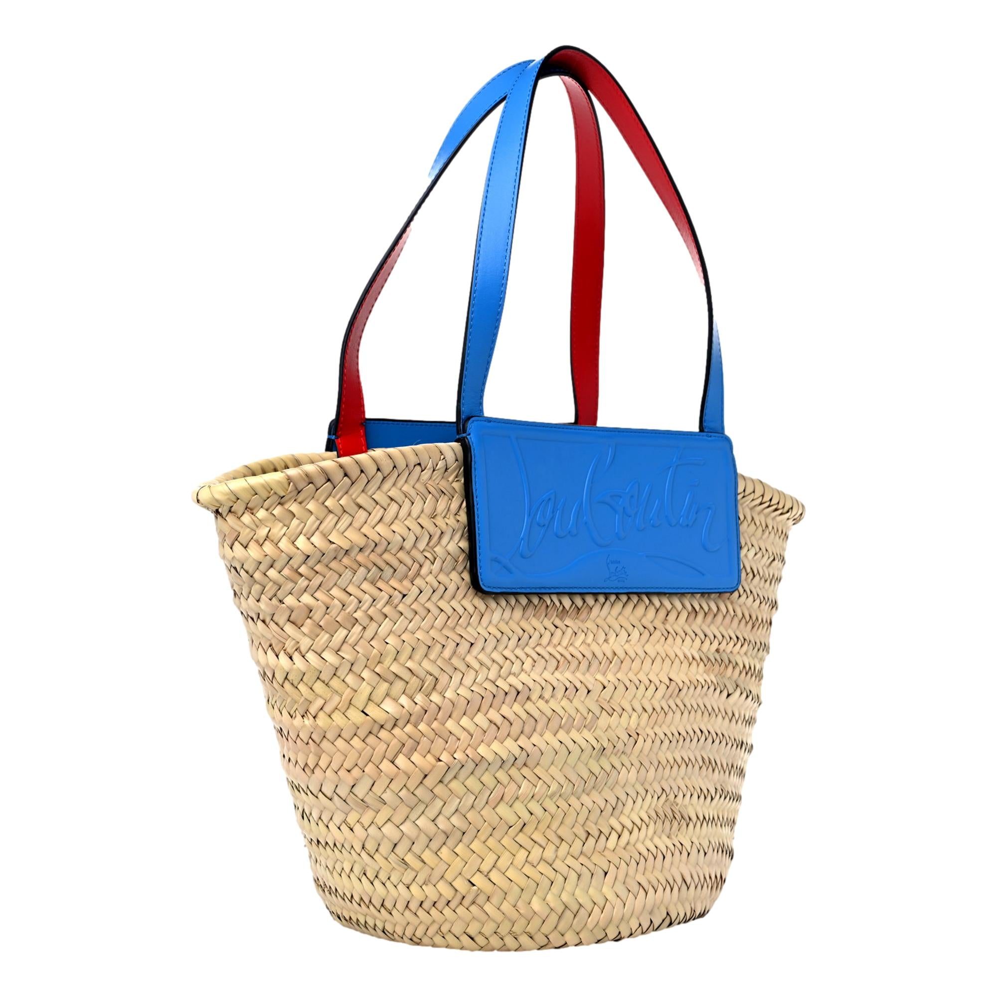 Luxury Tote Bag: Christian Louboutin Loubishore Raffia Handbag