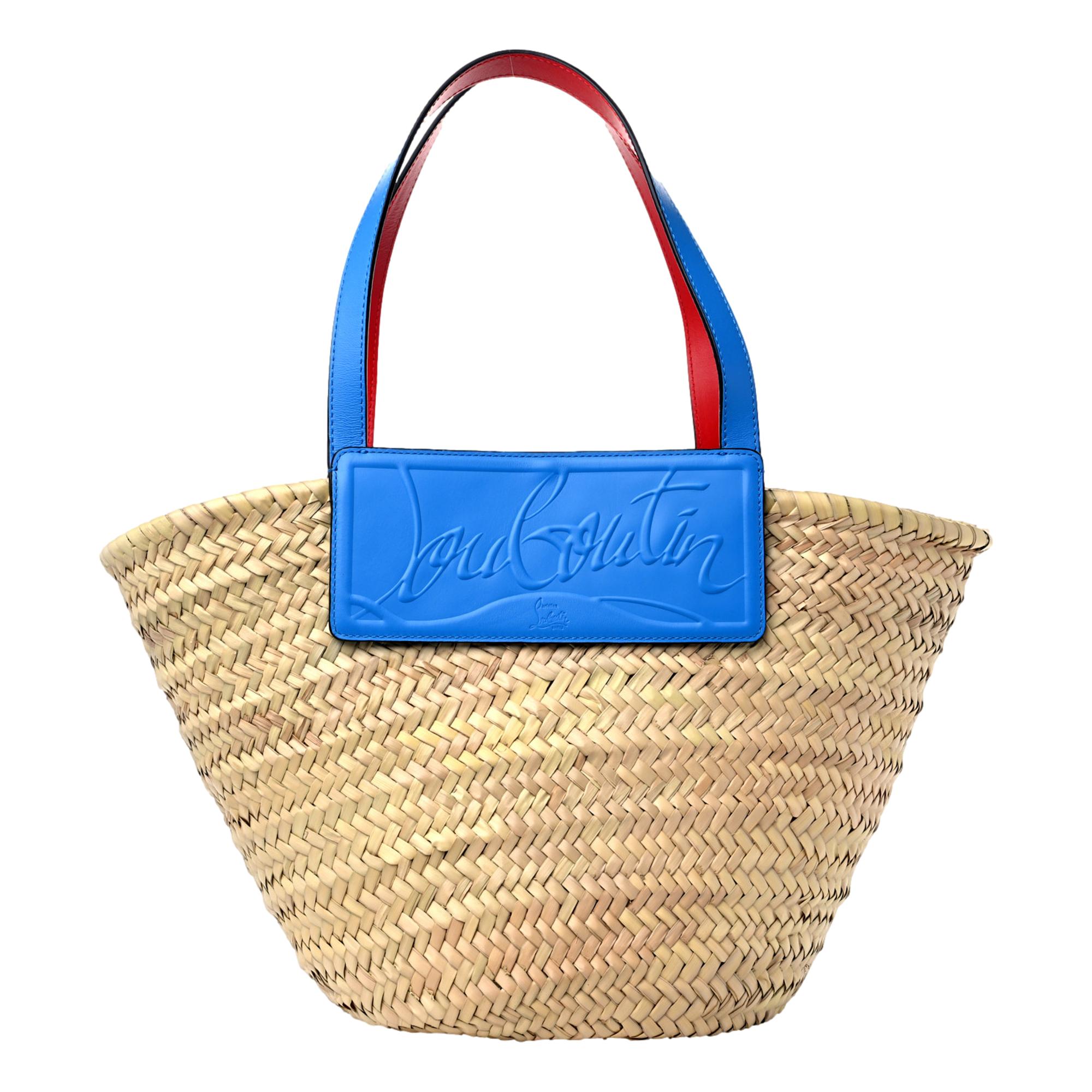 Luxury Tote Bag: Christian Louboutin Loubishore Raffia Handbag