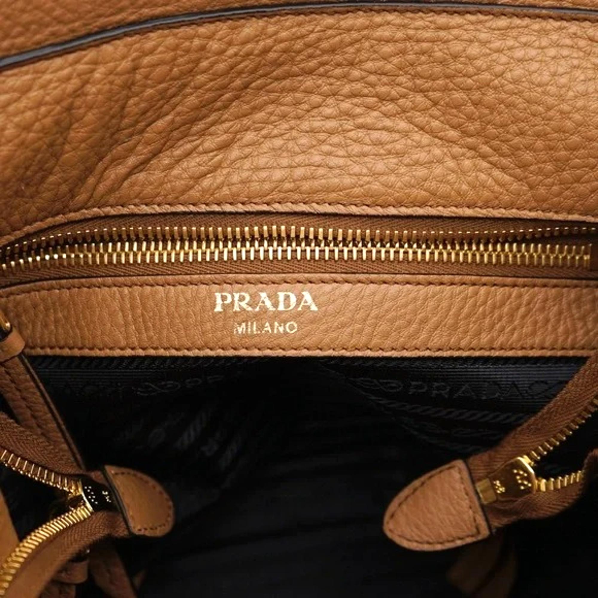 Prada Vitello Phenix Bucket Crossbody Bag - Chic Caramel Brown Design