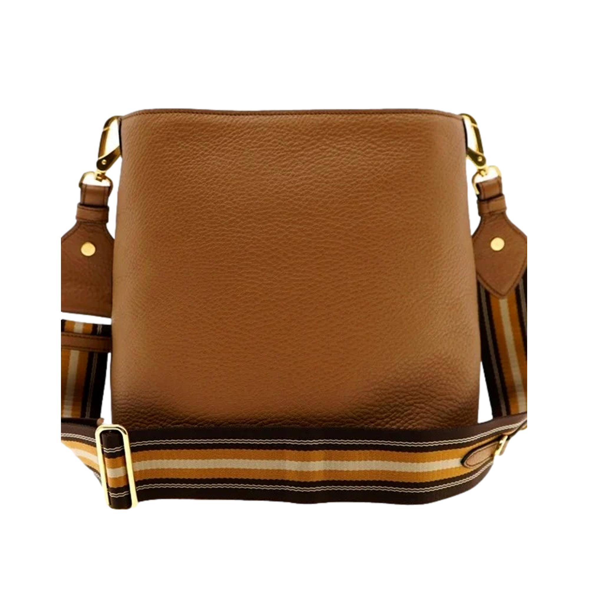 Prada Vitello Phenix Bucket Crossbody Bag - Chic Caramel Brown Design
